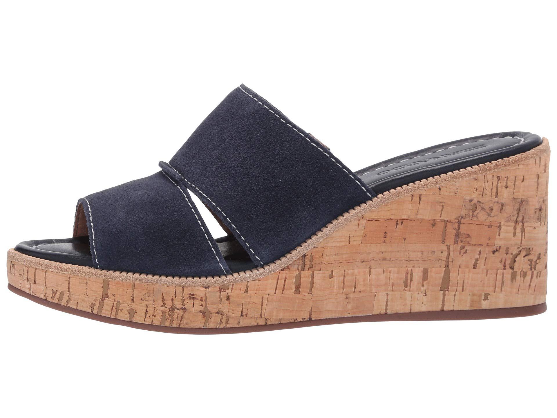 Bernardo Kami Wedge Sandal (navy Suede) Wedge Shoes in ...