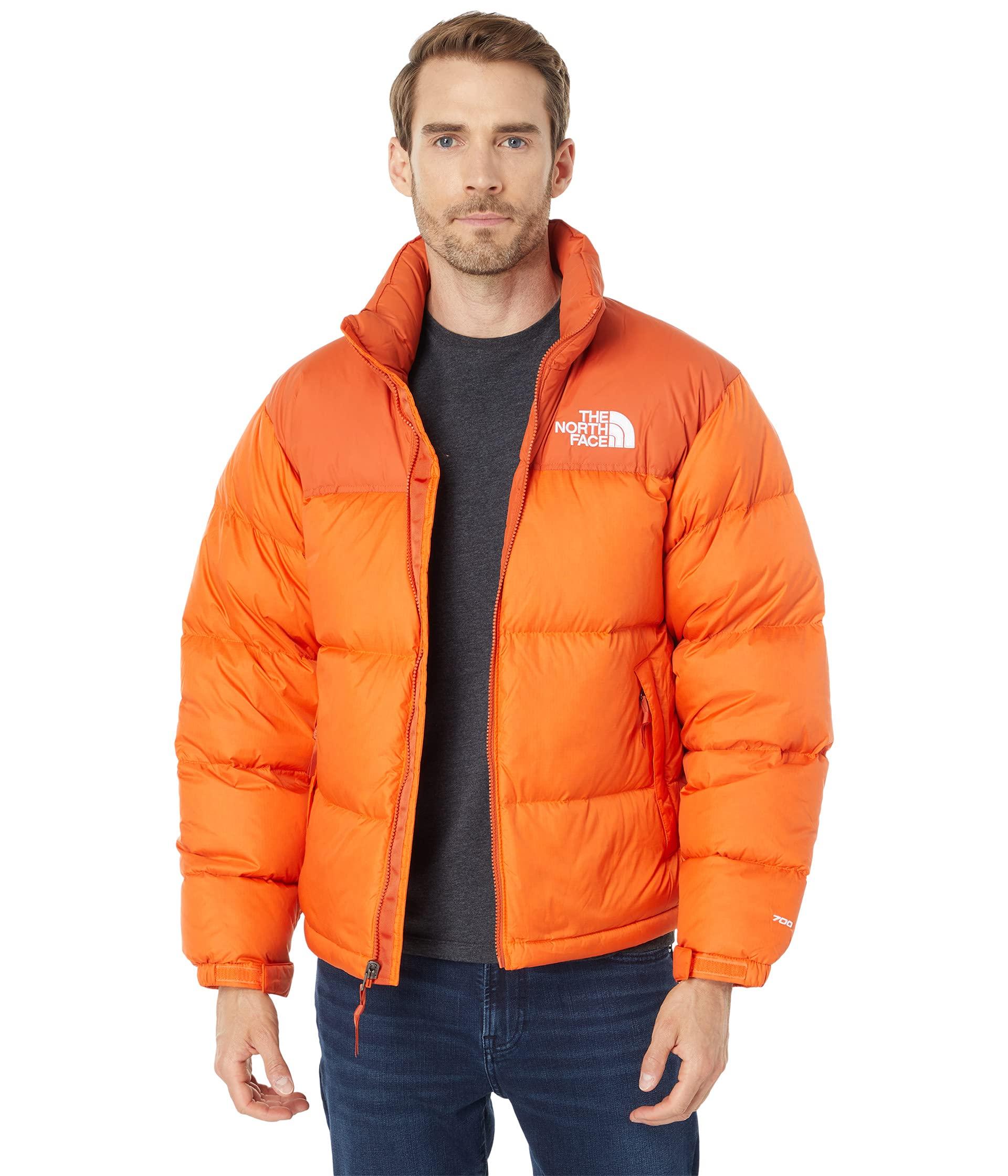 North face orange down jacket online