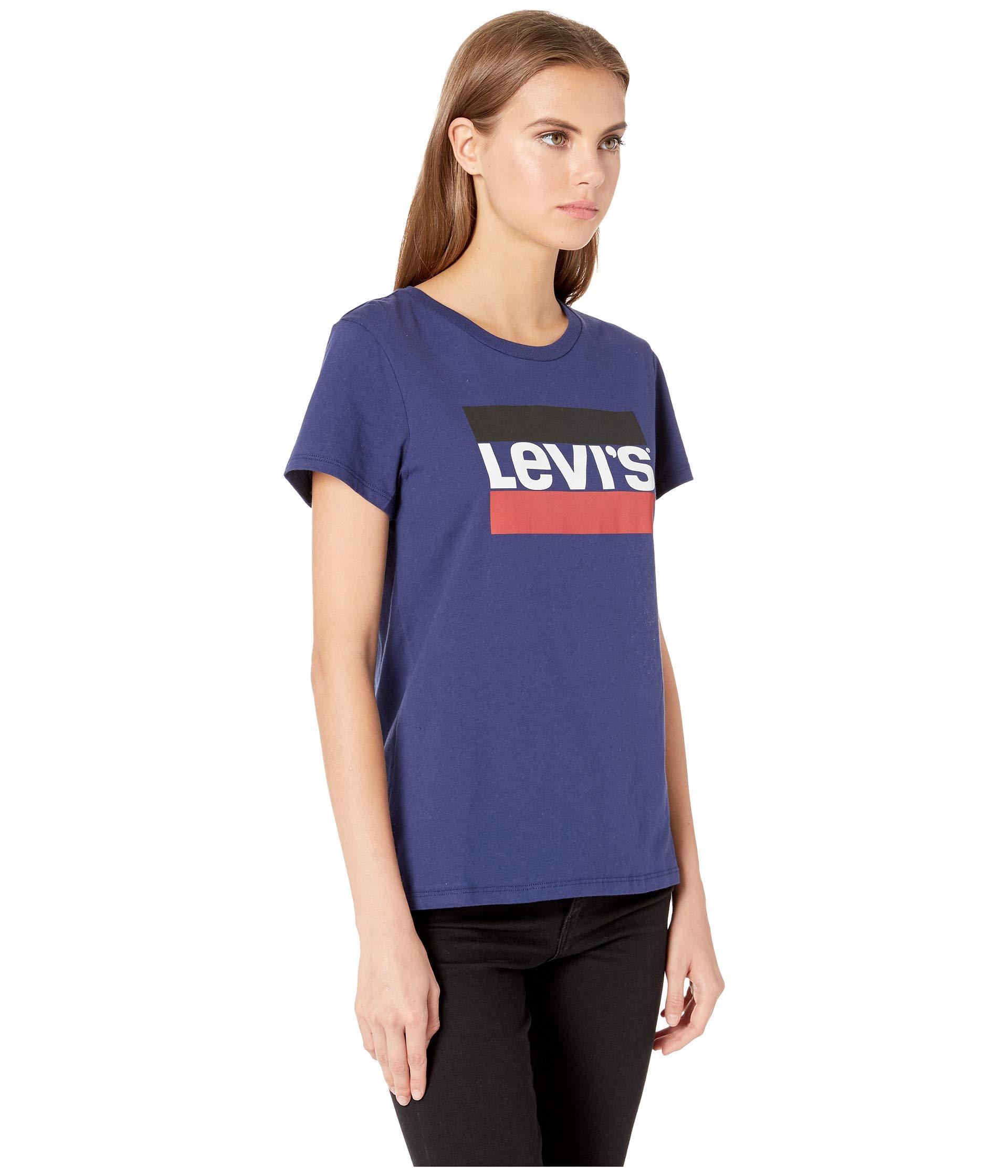 LEVI/'S WOMEN/'S SHORT SLEEVE SPORTSWEAR LOGO T-SHIRT MEDIEVAL BLUE
