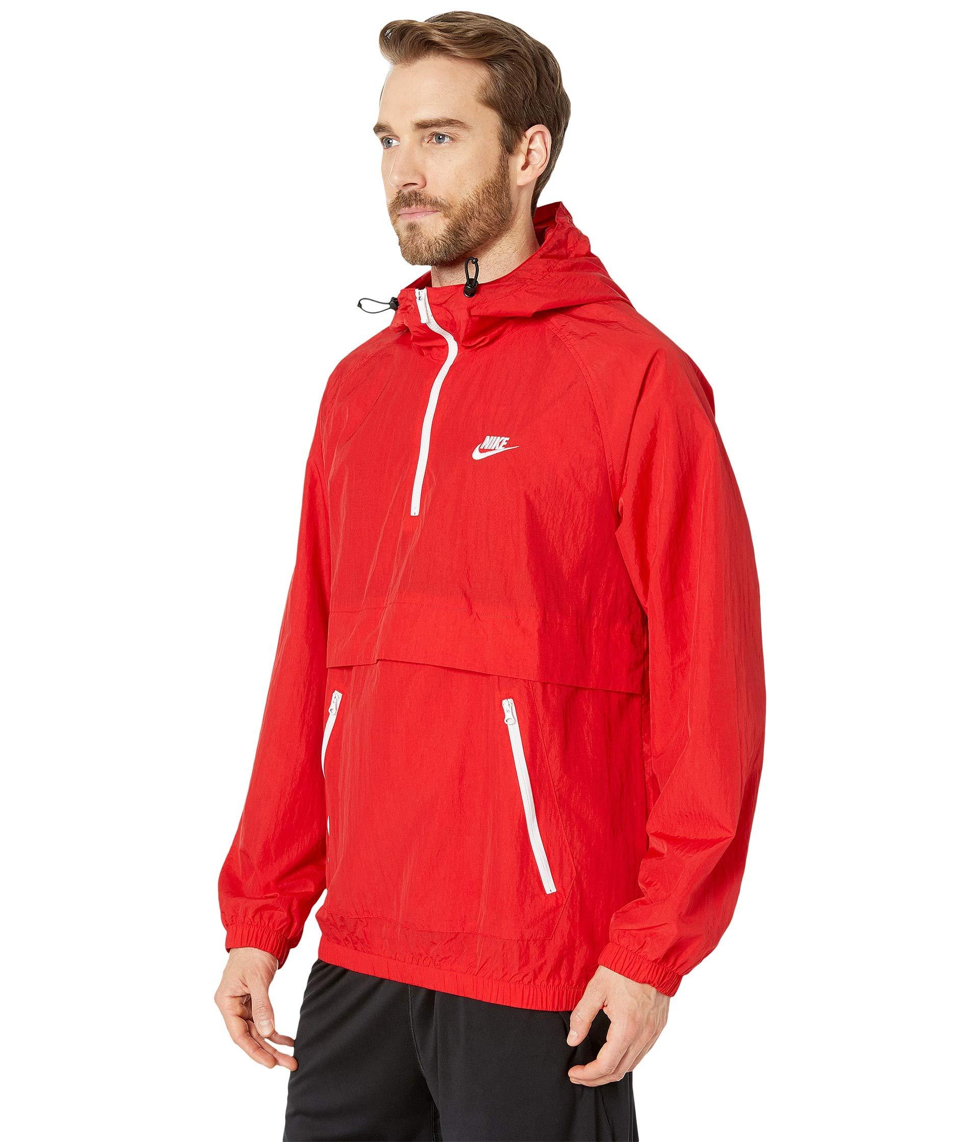 Nike Synthetic Nsw Hooded Woven Anorak Jacket (university Red/indigo  Force/white) Coat for Men | Lyst