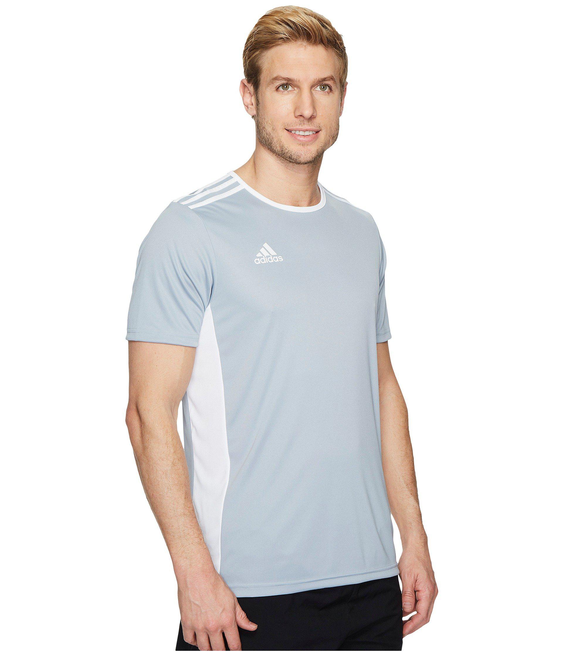 adidas Synthetic Entrada 18 Jersey (light Grey/white) Men's Clothing in ...