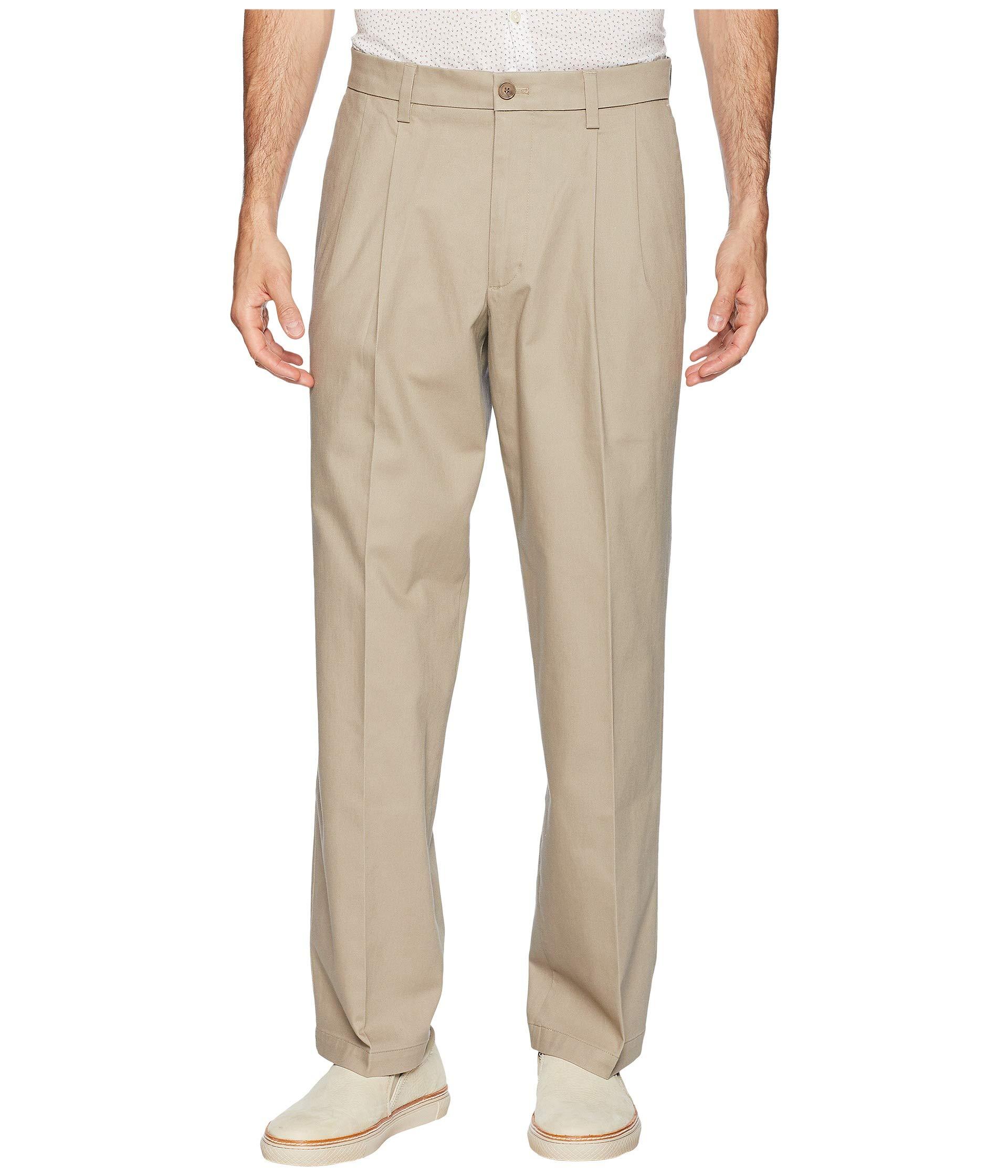 Dockers Men's Signature Khaki D4 Relaxed Fit Pleated Pants , Khaki C08