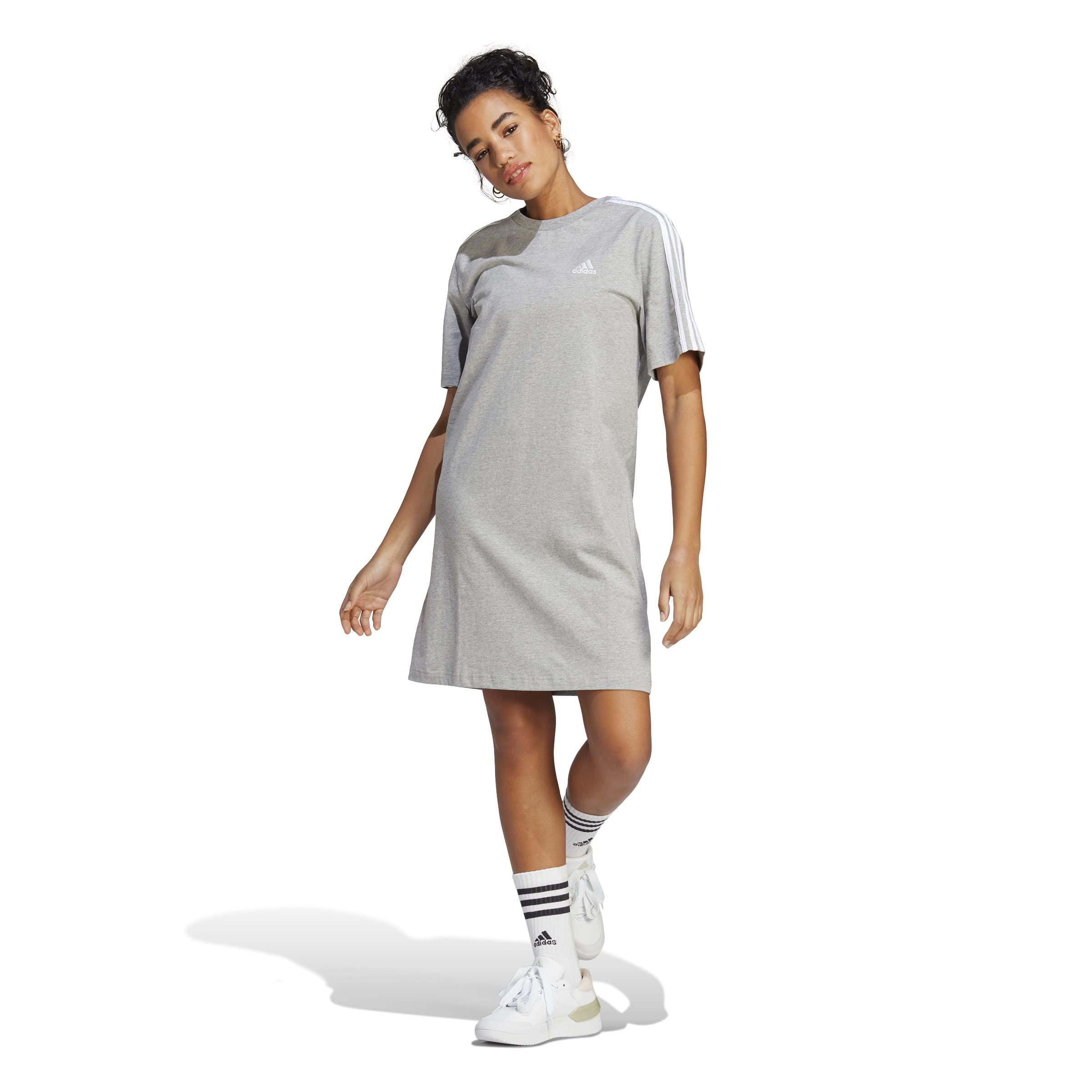 adidas 3-stripes Single Boyfriend Dress in White | Lyst