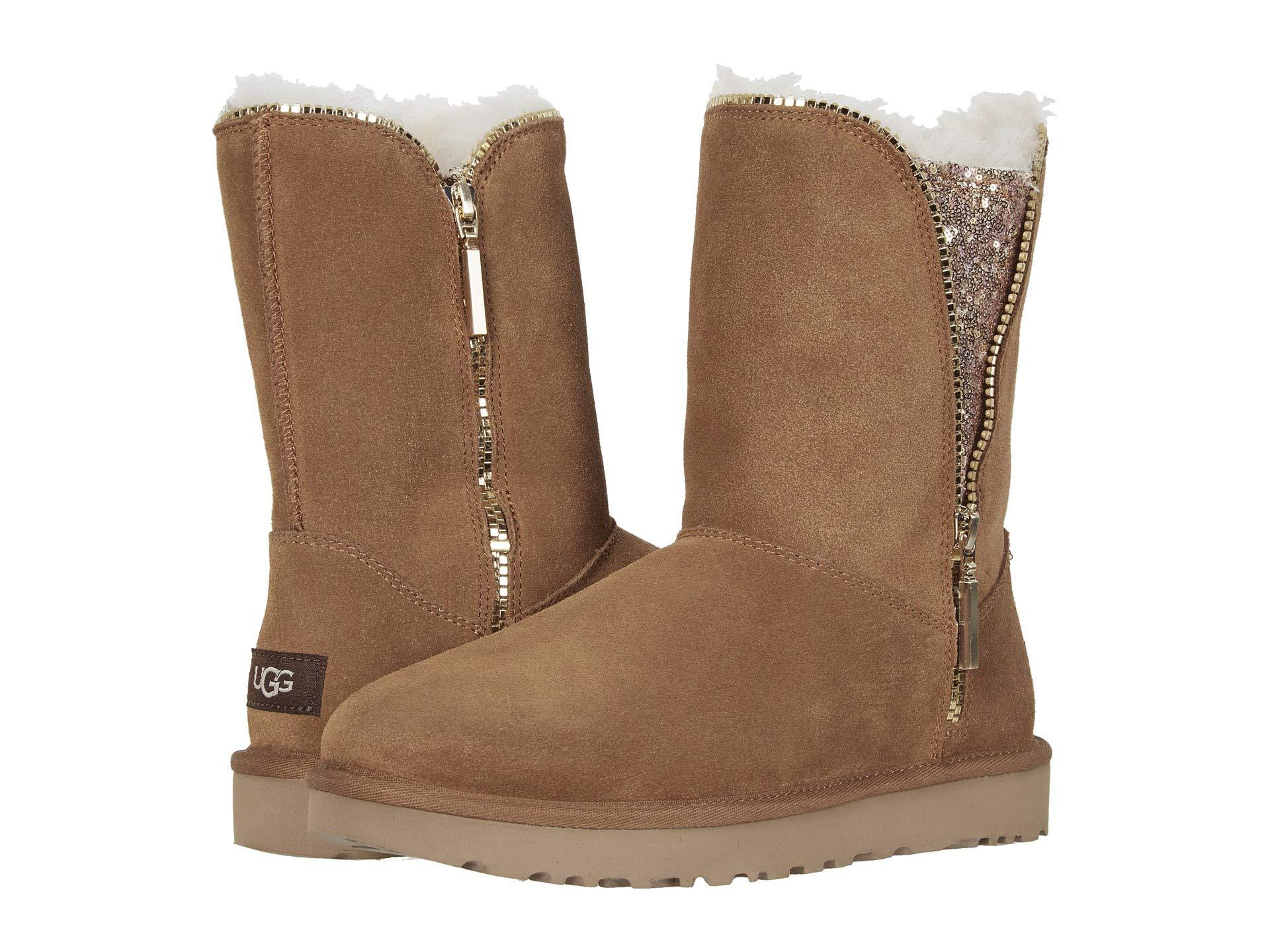 UGG Suede Classic Zip Boot in Chestnut (Brown) - Save 6% ...