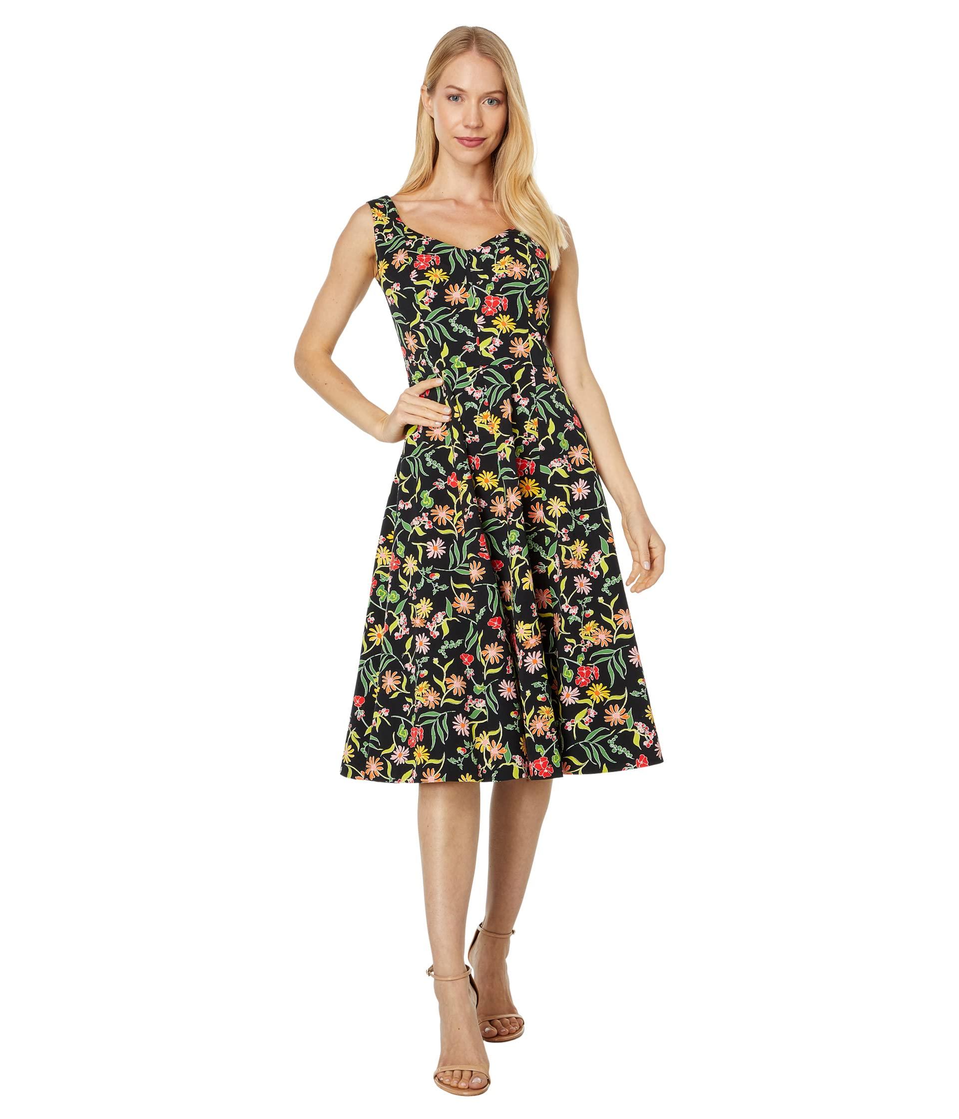 Kate Spade Rooftop Garden Floral Grace Dress in Black | Lyst