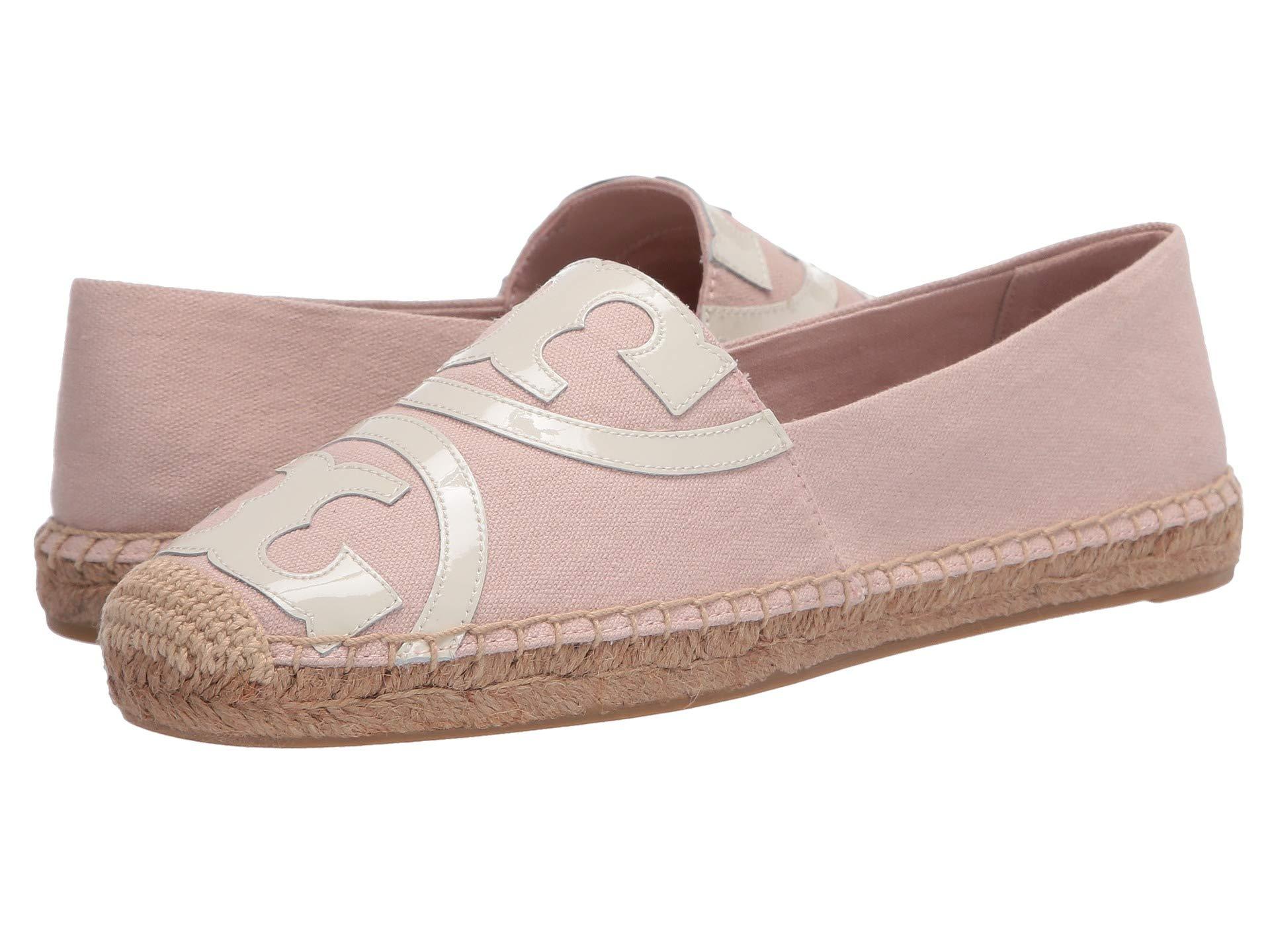 Tory Burch Poppy Canvas & Patent Espadrilles in Pink | Lyst