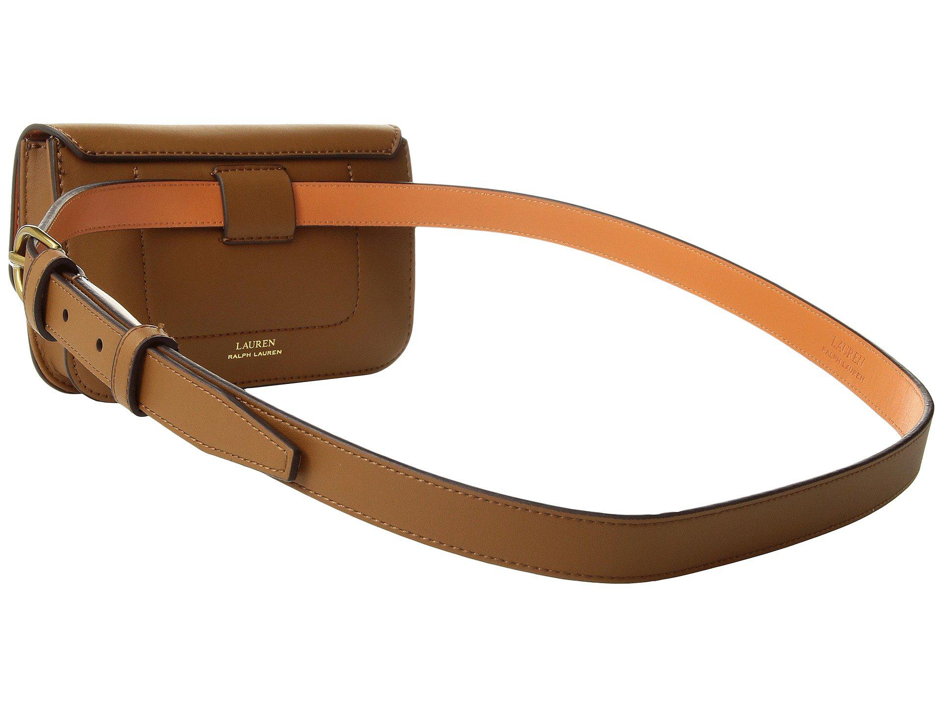 Lauren by Ralph Lauren Leather Millbrook Belt Bag (field Brown/orange) Day  Pack Bags | Lyst