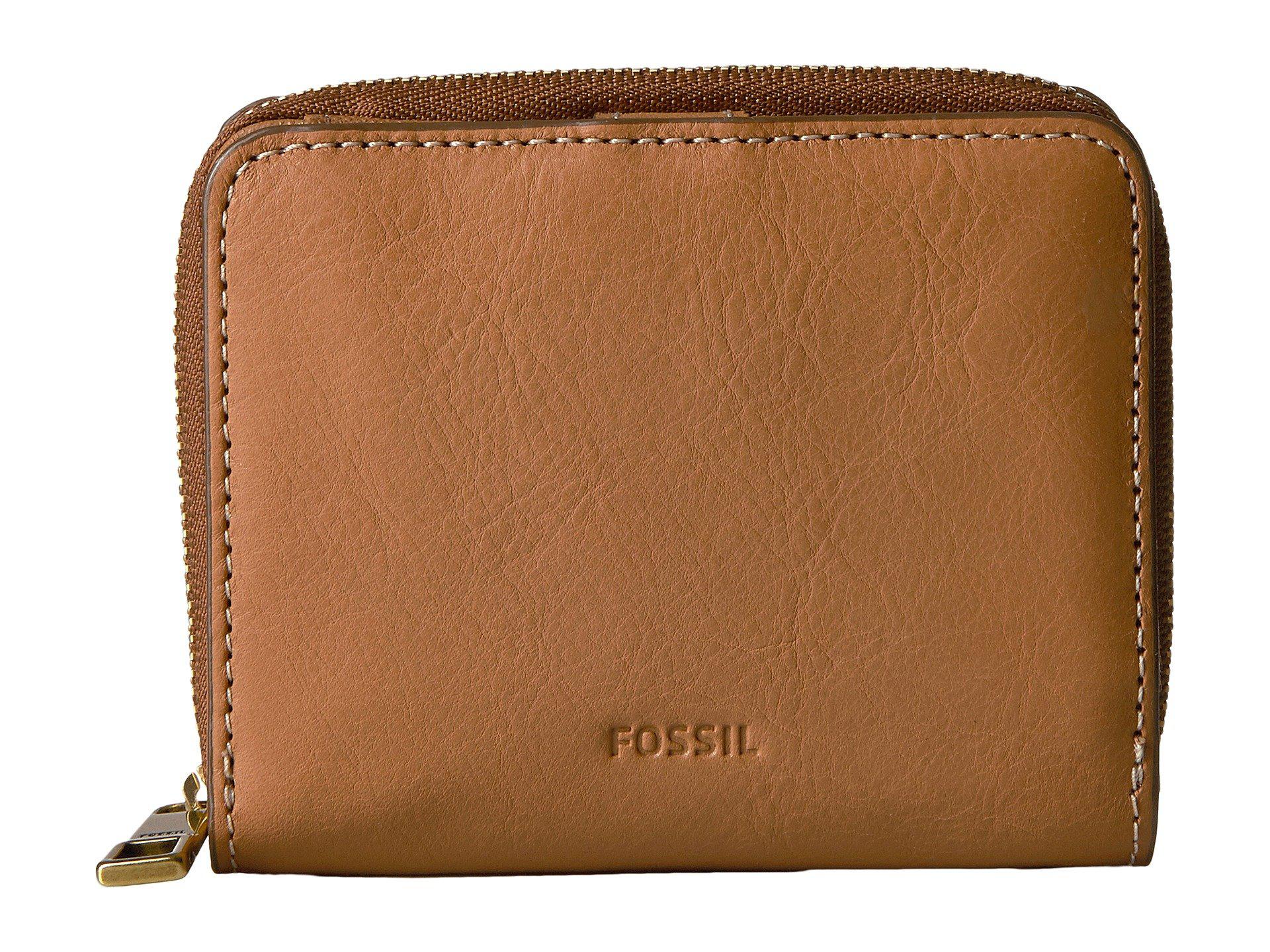 Fossil Leather Emma Mini Multifunction Wallet in Tan (Brown) Lyst
