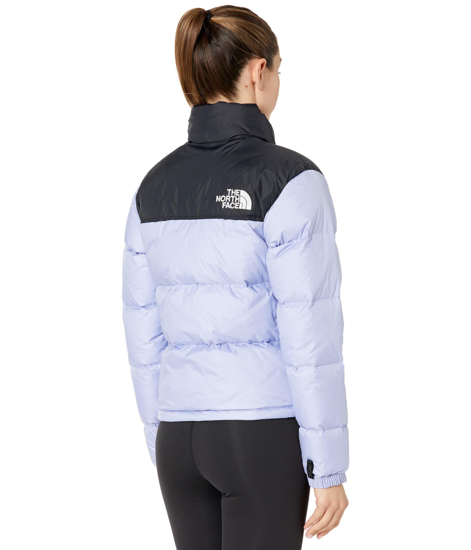 The North Face Goose Cropped Nuptse Jacket In Black Purple Purple Save 64 Lyst