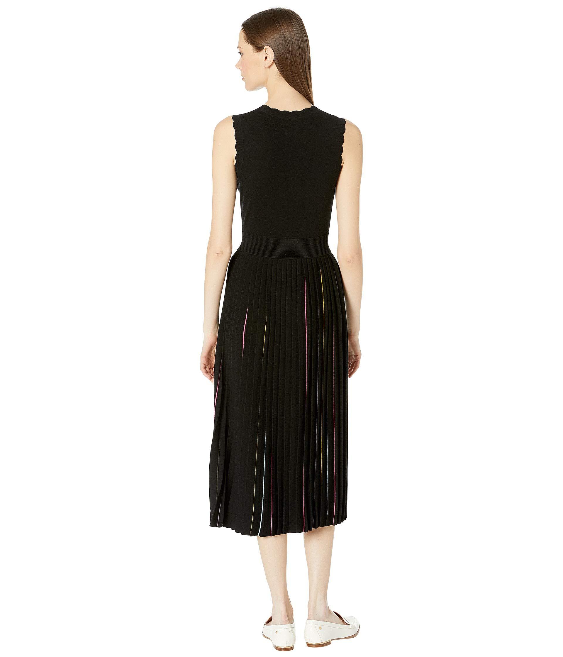 Kate Spade Synthetic Pleated Sweater Dress in Black - Lyst