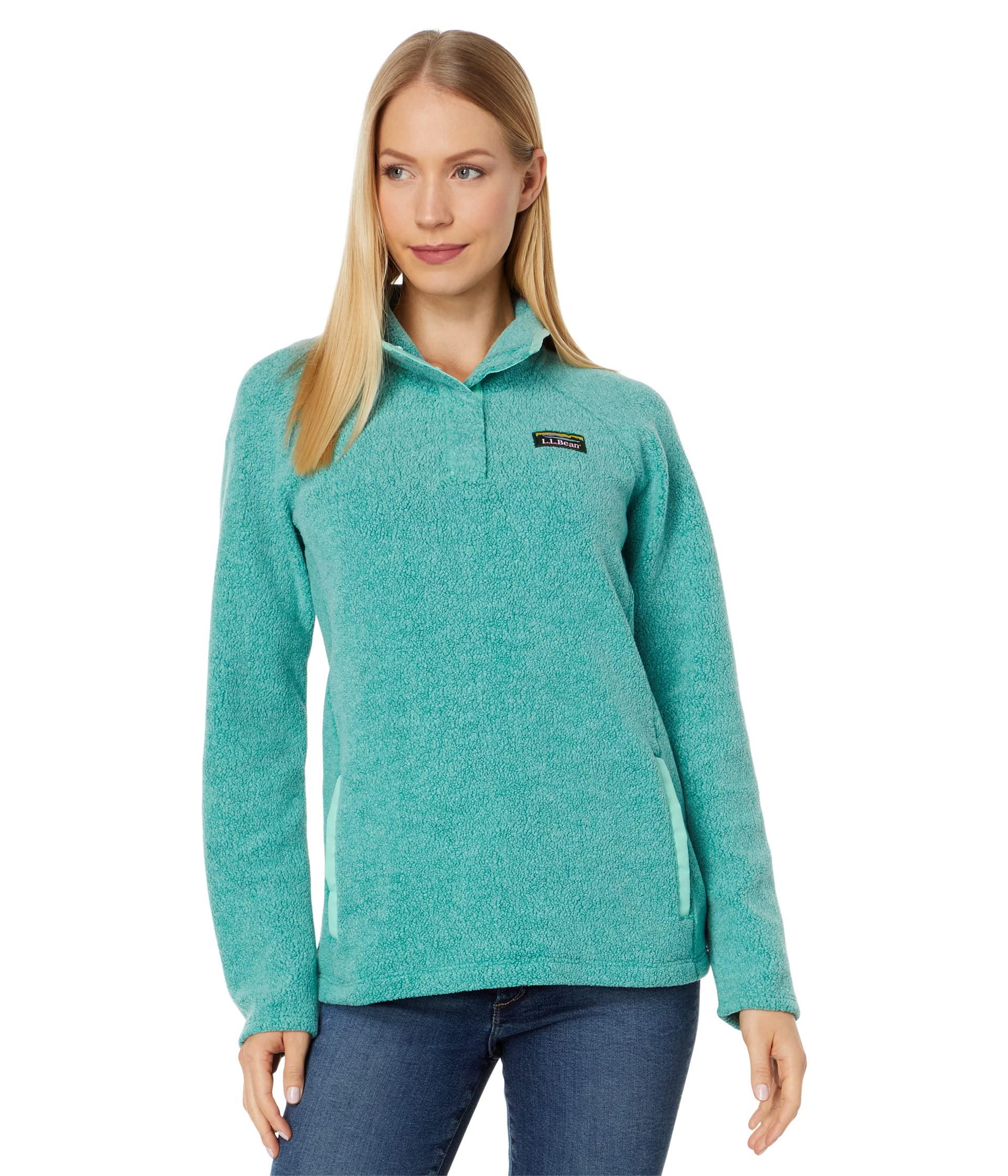L.L. Bean Synthetic Tumbled Sherpa 1/4 Snap Pullover in Blue (Green) | Lyst