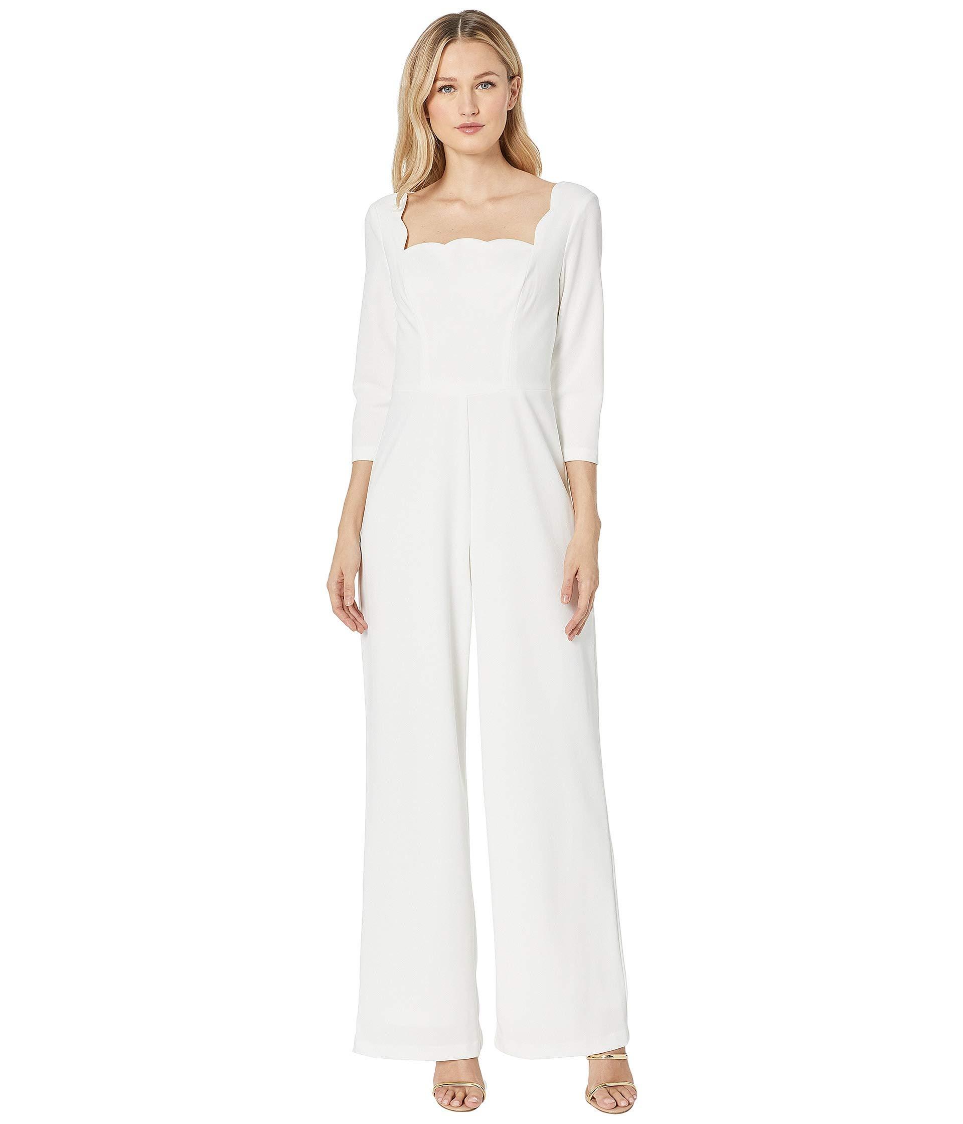 adrianna papell scalloped jumpsuit