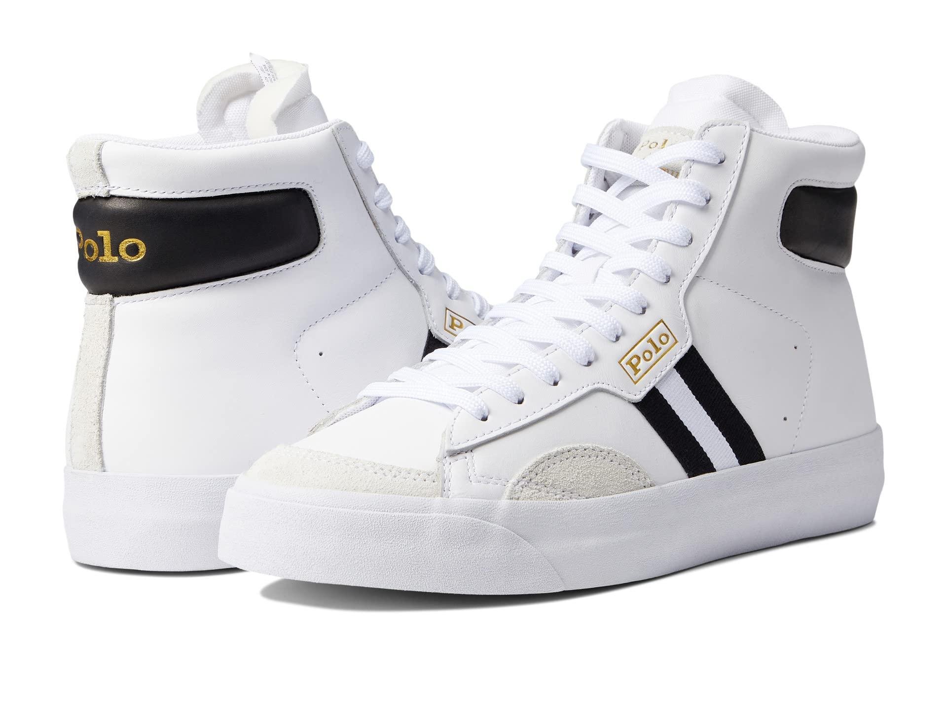 Polo Ralph Lauren Court Vulc Mid Sneaker in White for Men | Lyst