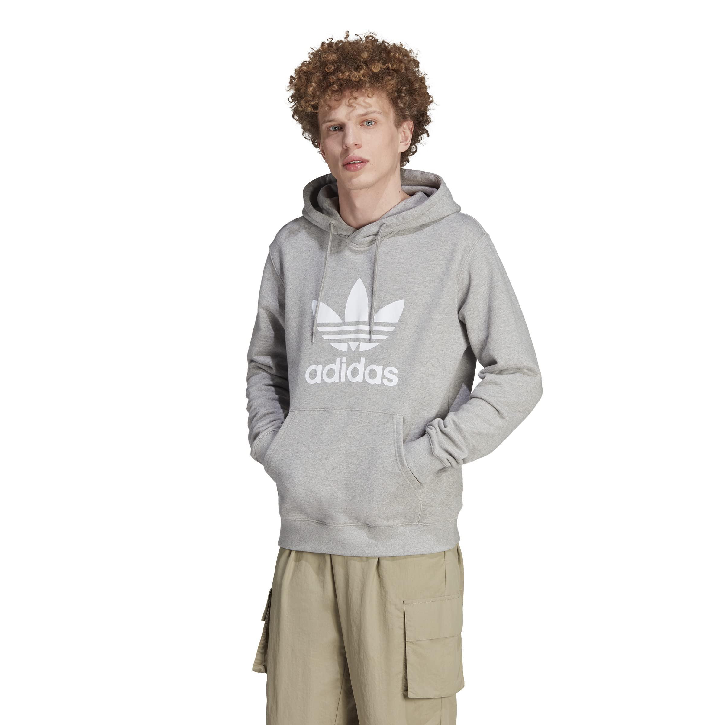 adidas Originals Adicolor Classics Trefoil Hoodie in Gray for Men | Lyst