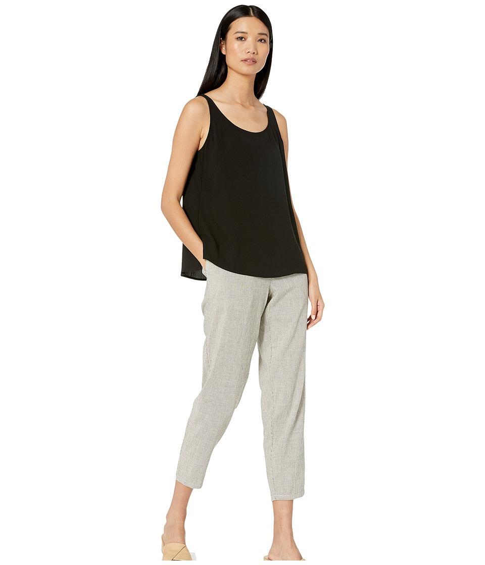 Eileen Fisher Organic Cotton Linen Ticking Stripe Tapered Ankle Pants ...