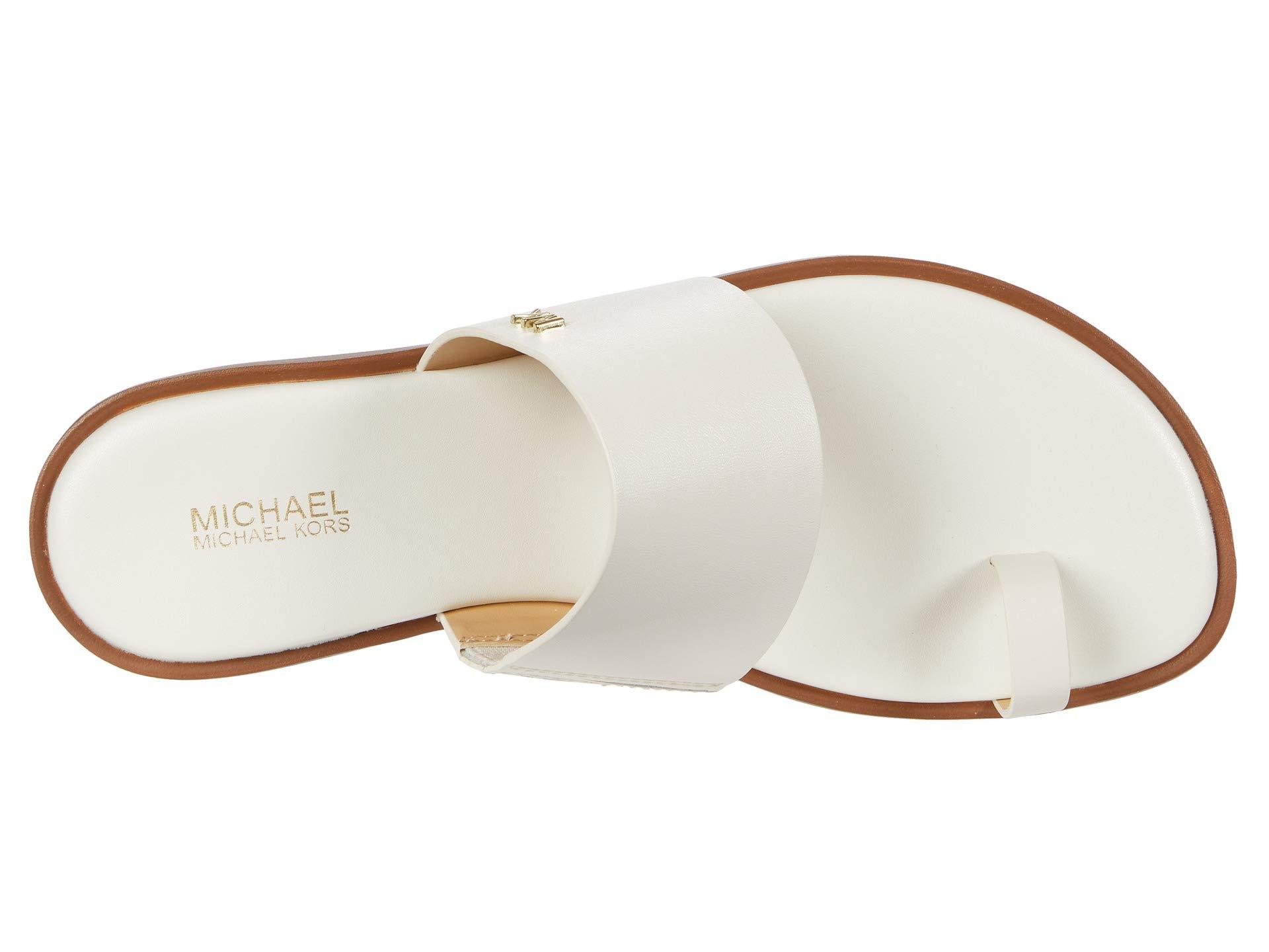 MICHAEL Michael Kors Leather August Flat Sandal in White Lyst