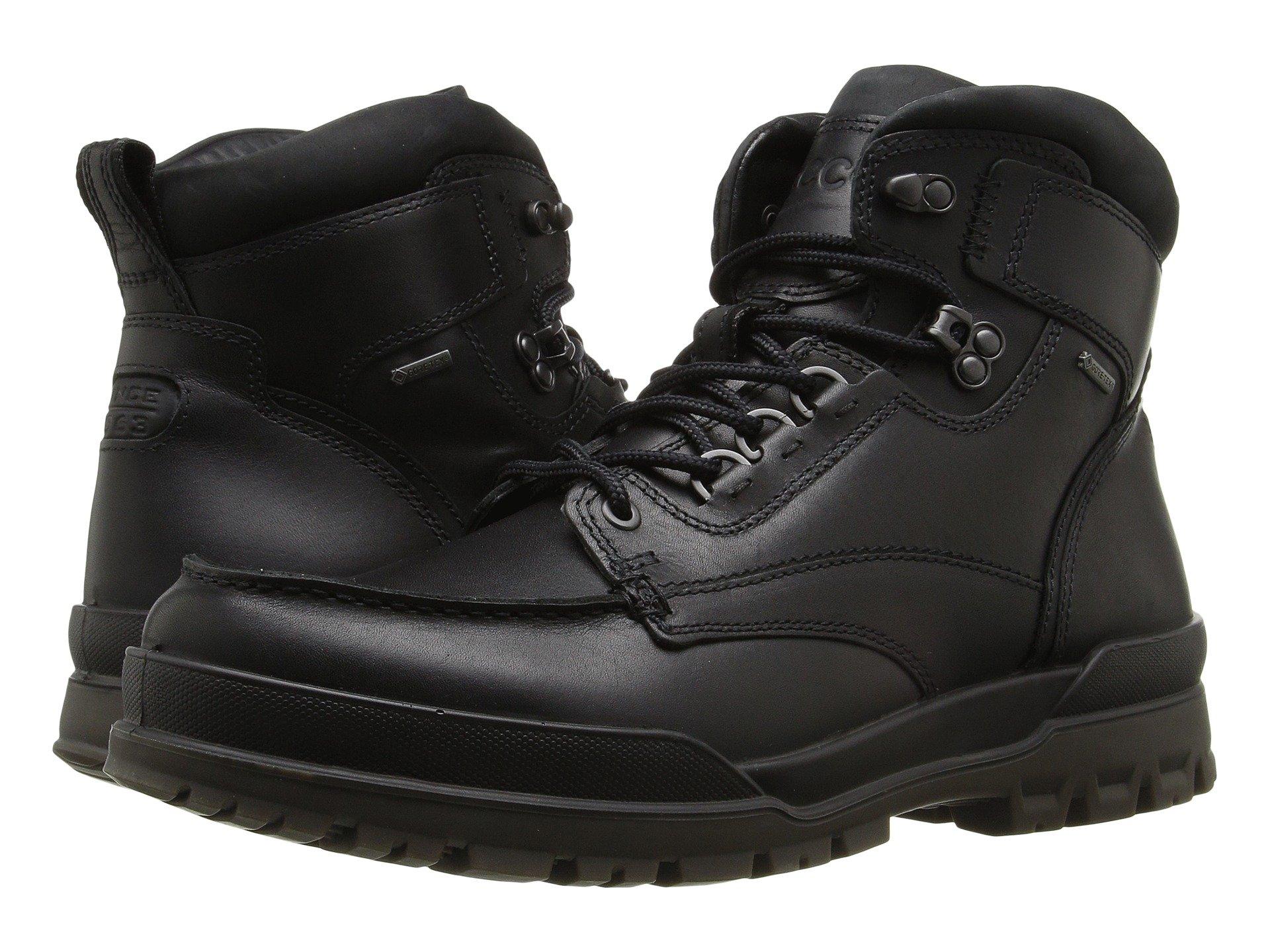Ecco Leather Track 6 Gore-tex Moc Toe High Winter Boot in Black 