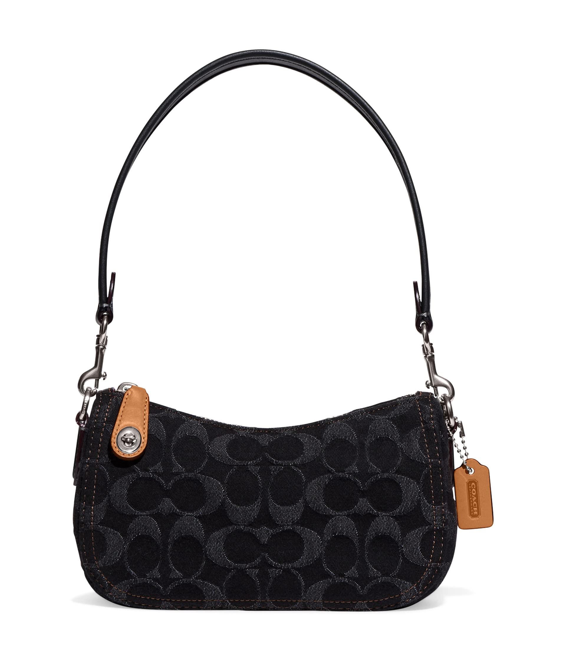 COACH Washed Denim Signature Swinger 20 in Black Lyst