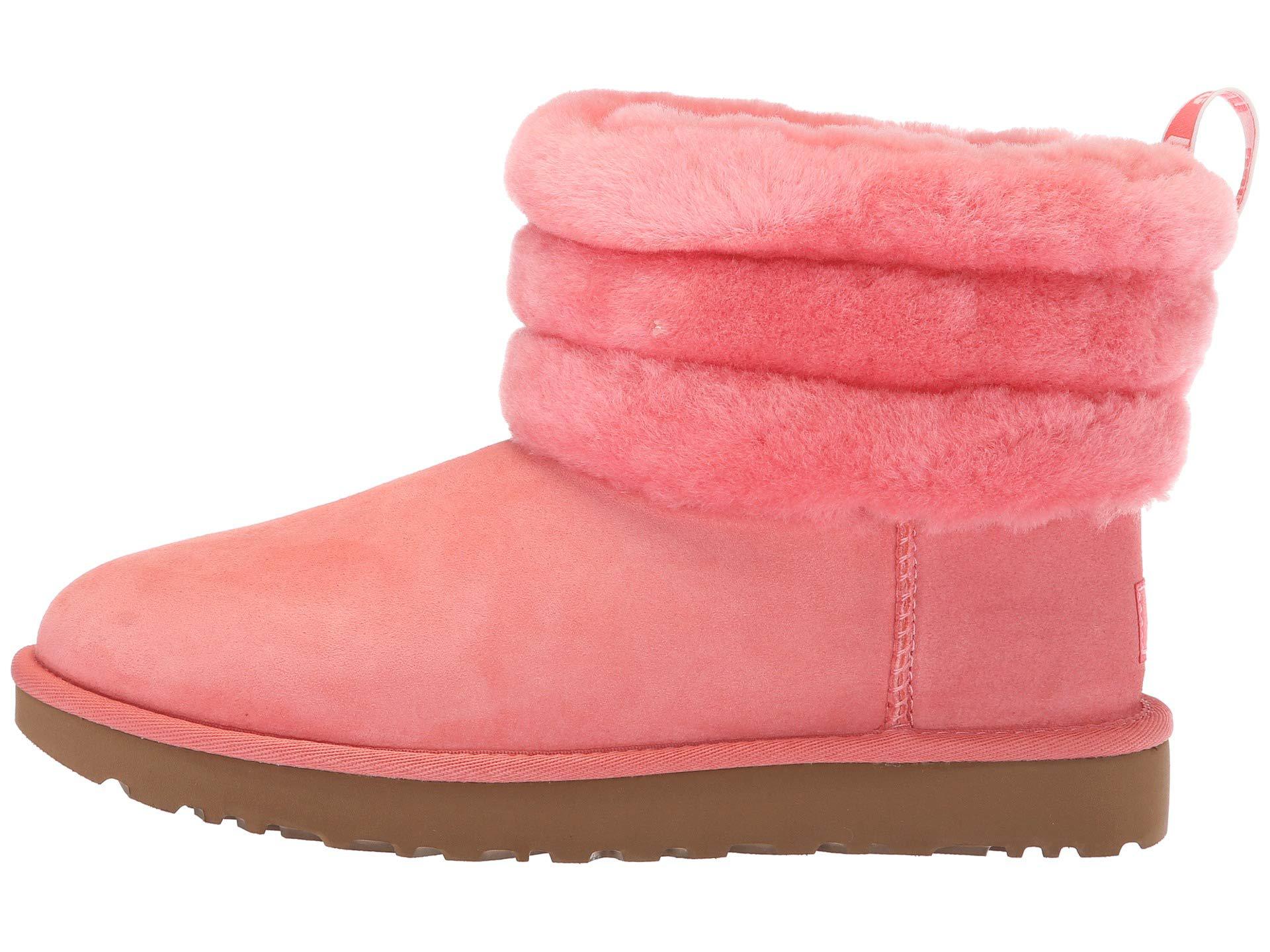 UGG Suede Fluff Mini Quilted Boots Lantana in Pink - Lyst