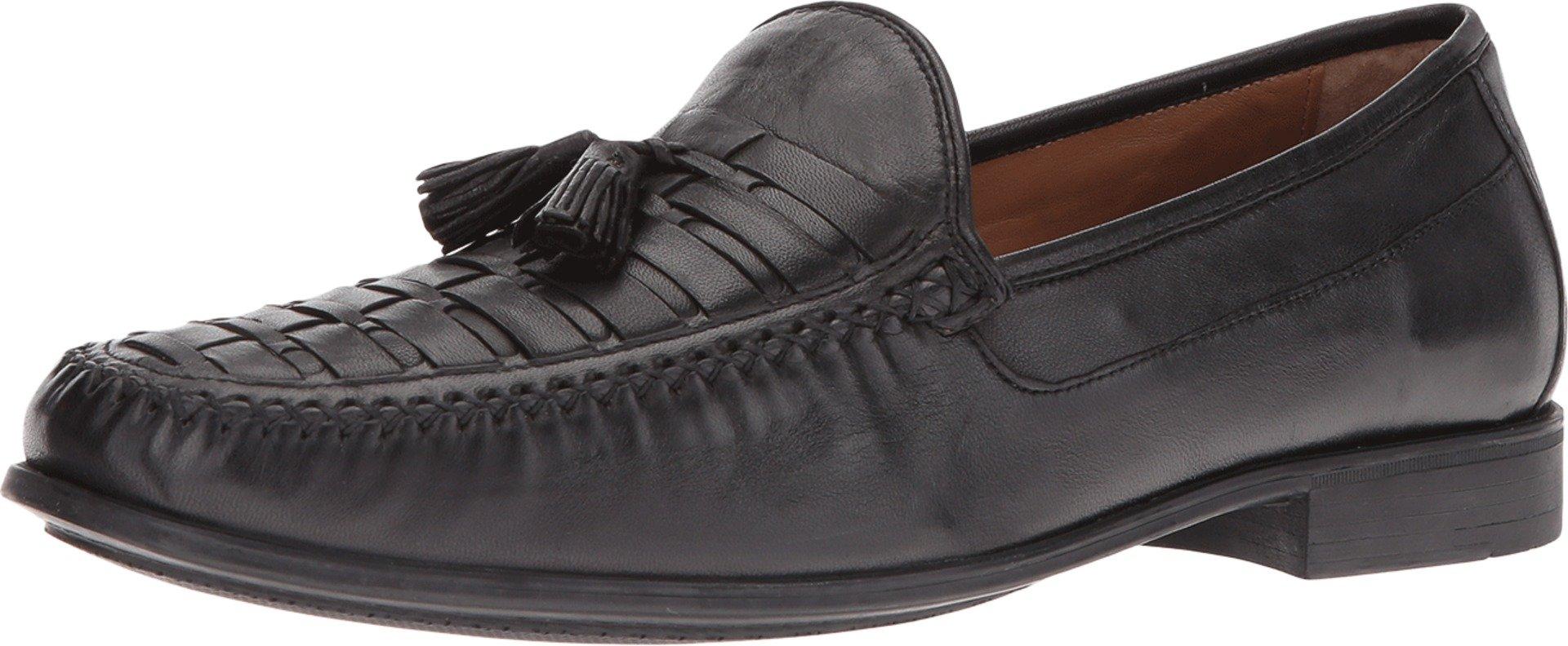 Johnston & Murphy Leather Cresswell Woven Tassel Dress Slipon (black Sheepskin) Slipon Dress