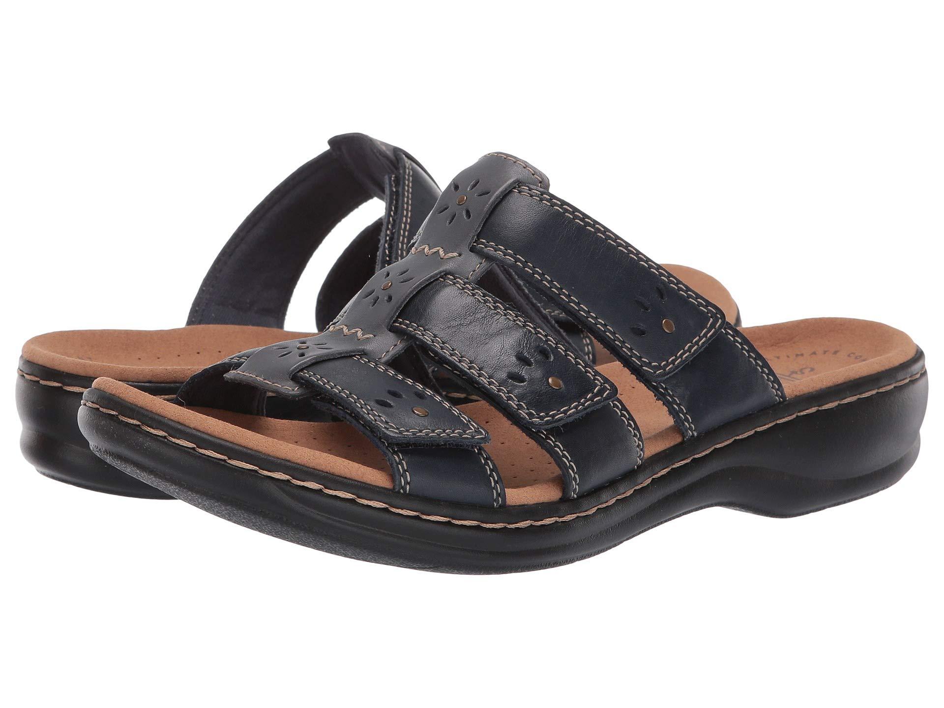 Clarks Leather Leisa Spring Sandal in Navy (Blue) - Save 45% - Lyst