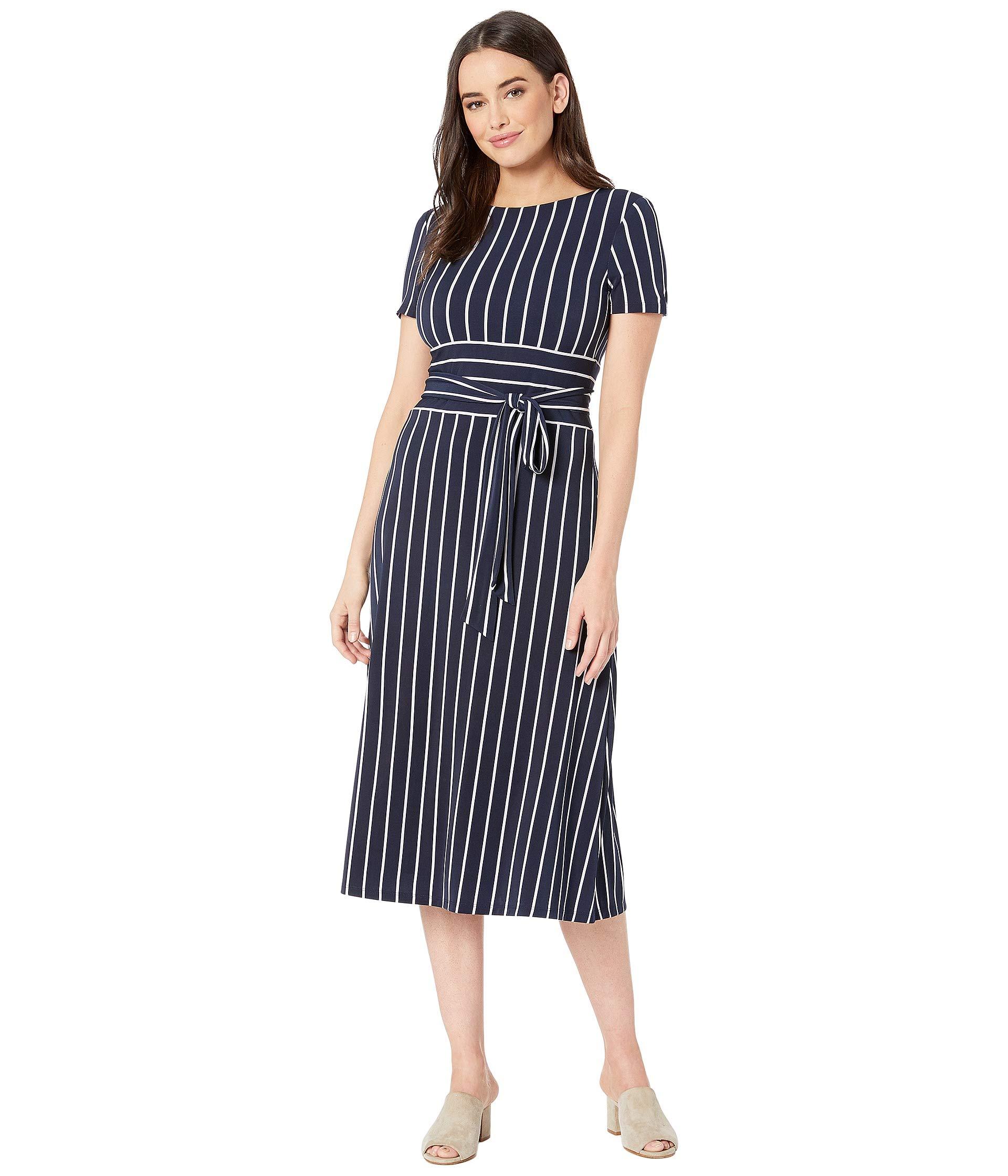lauren ralph lauren striped jersey dress