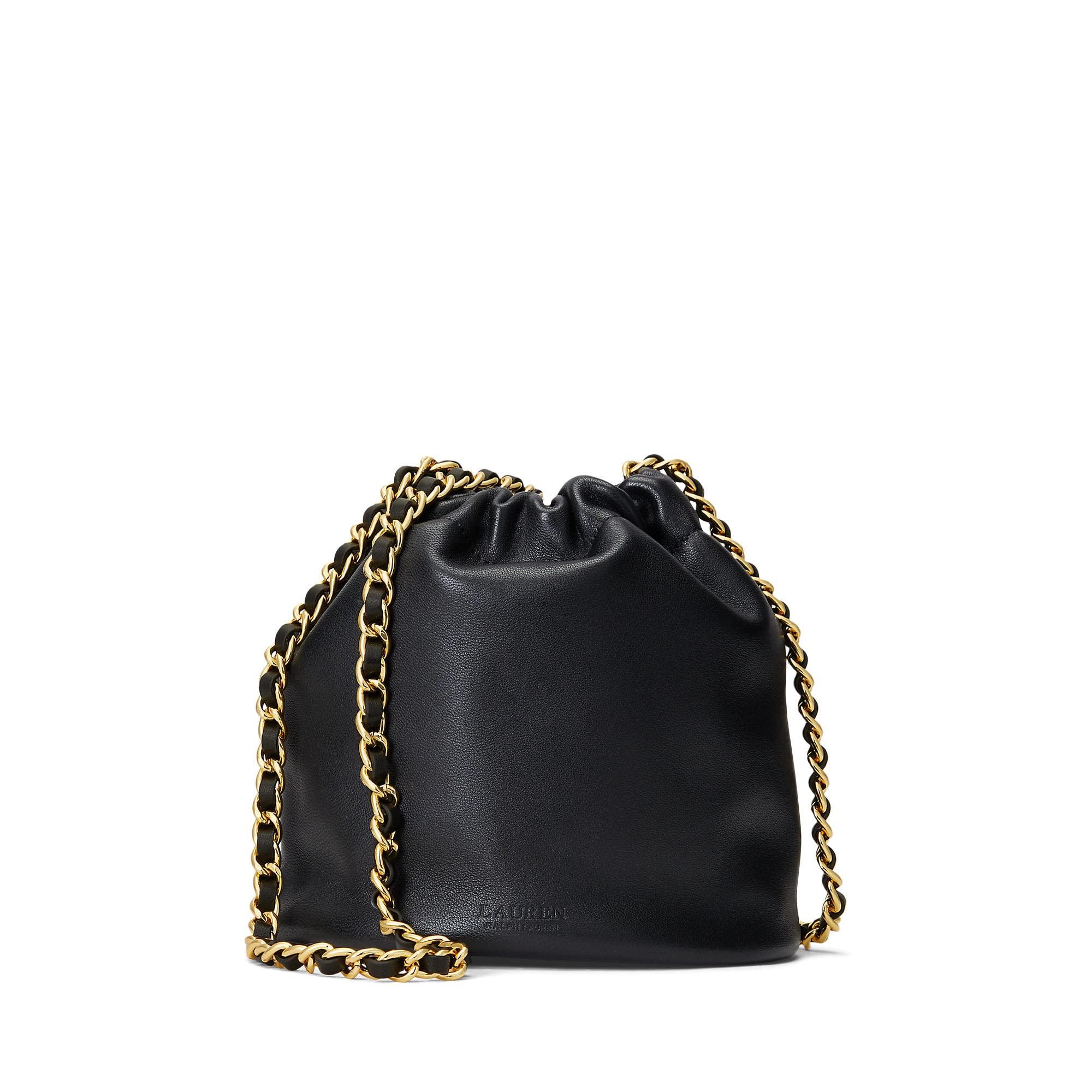 Lauren by Ralph Lauren Nappa Leather Medium Emmy Bucket Bag in Black | Lyst