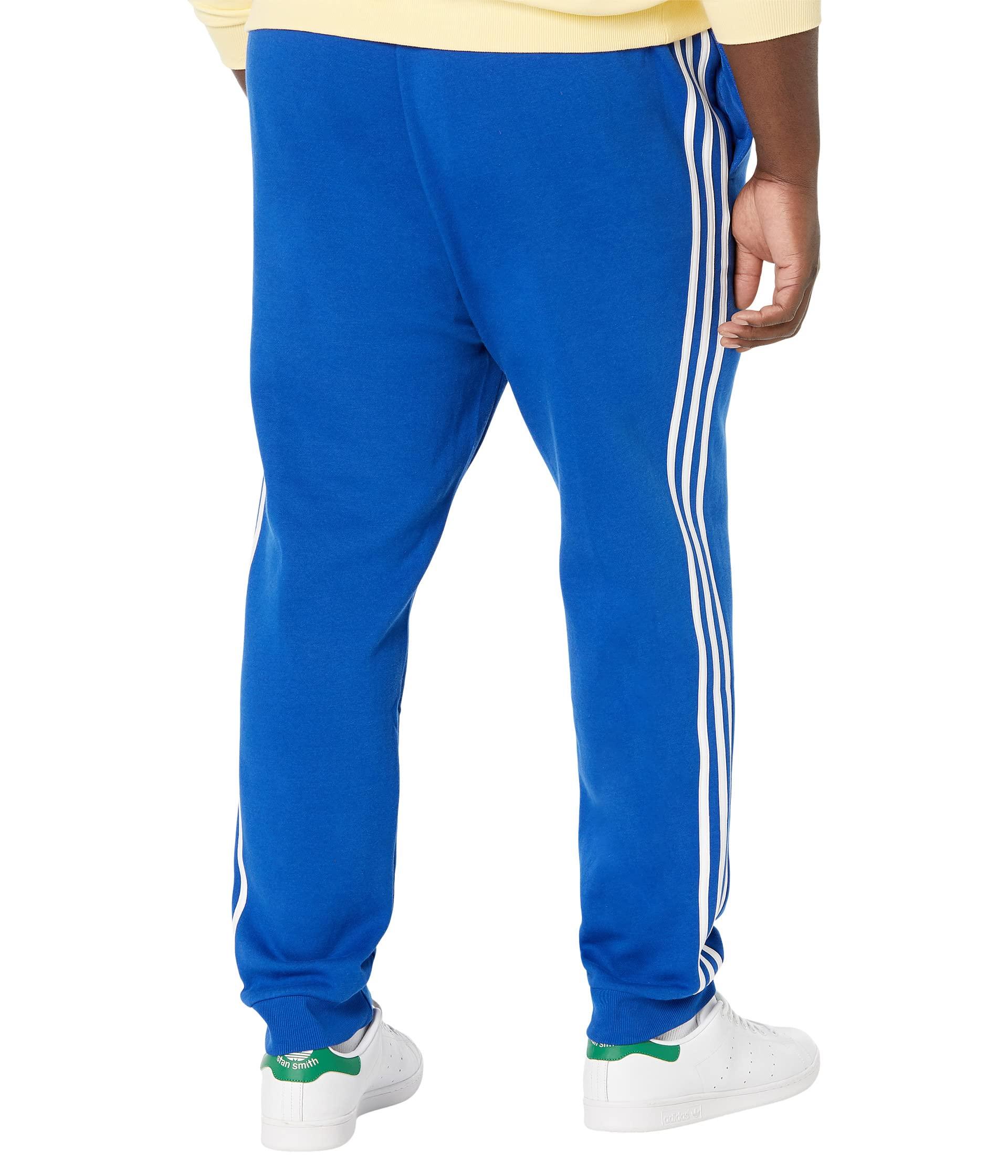 adidas Big Tall Essentials 3-stripes Tapered Cuff Fleece Pants in Blue for  Men | Lyst