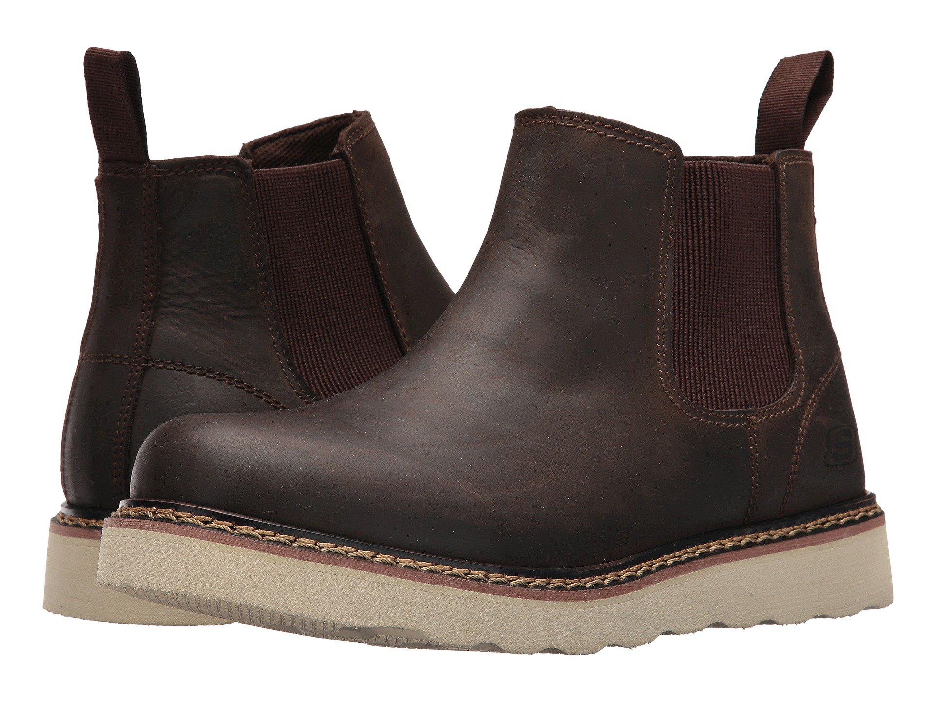 skechers men's pull on boots