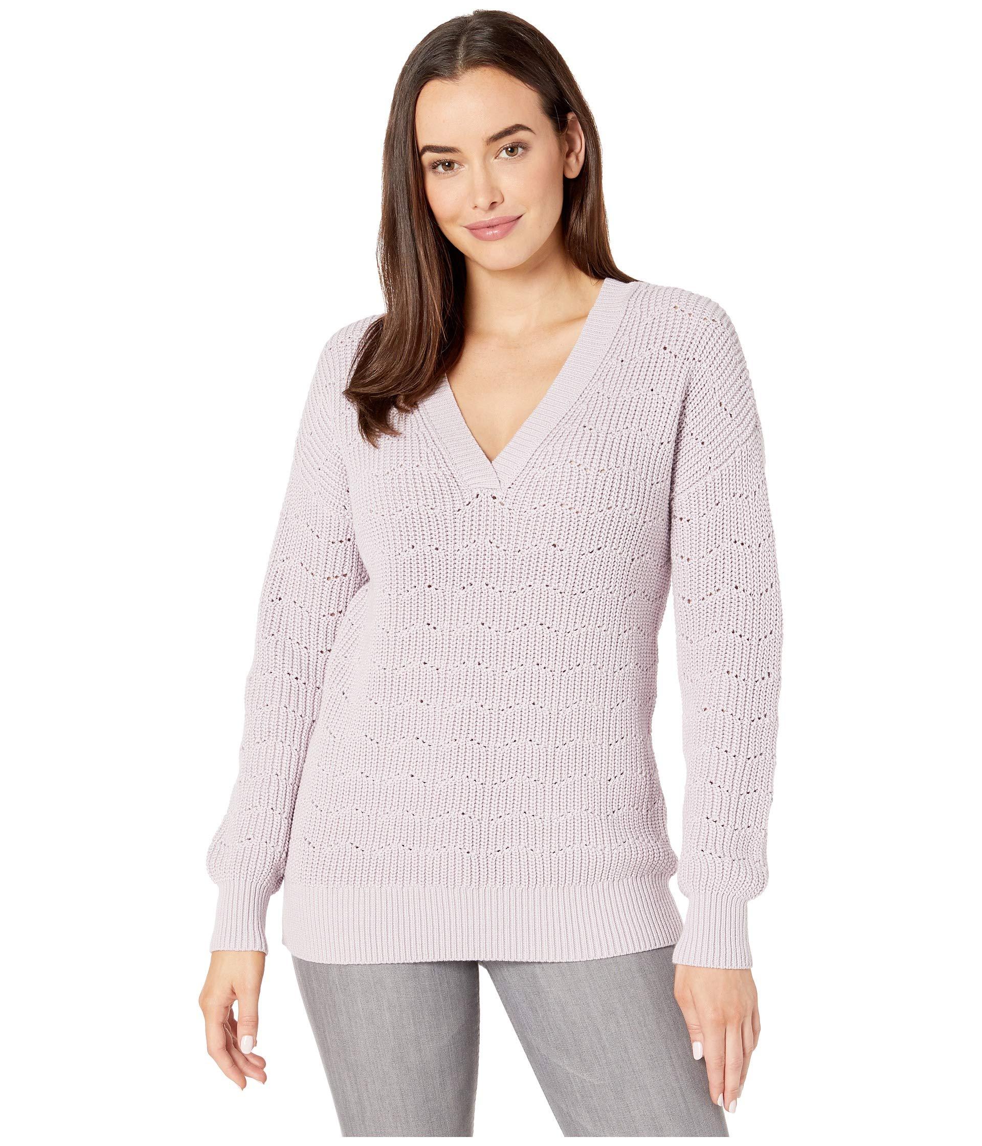 Lilla P Cotton Oversized V-neck Sweater in Purple - Lyst