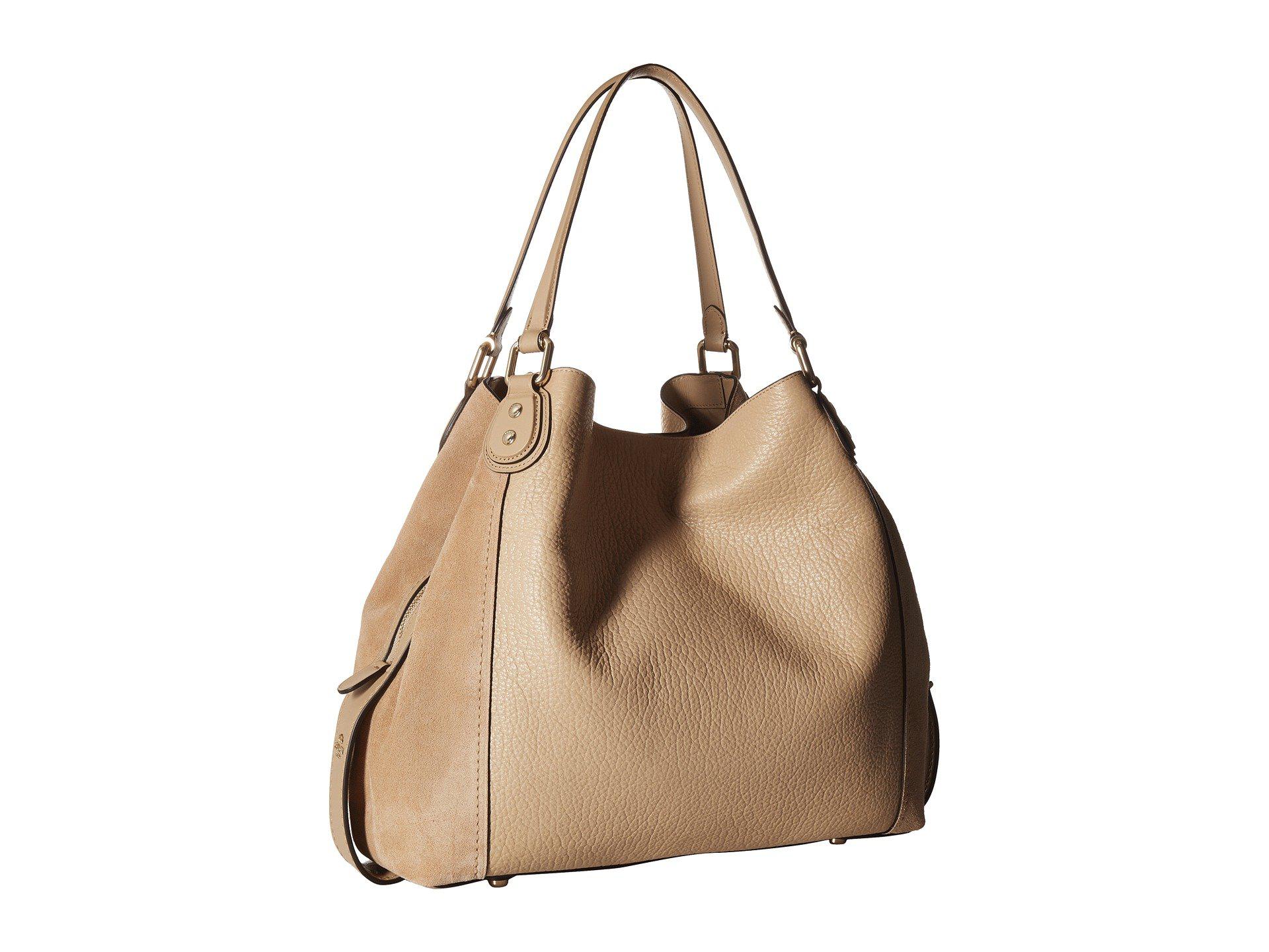 coach mixed leather edie 42