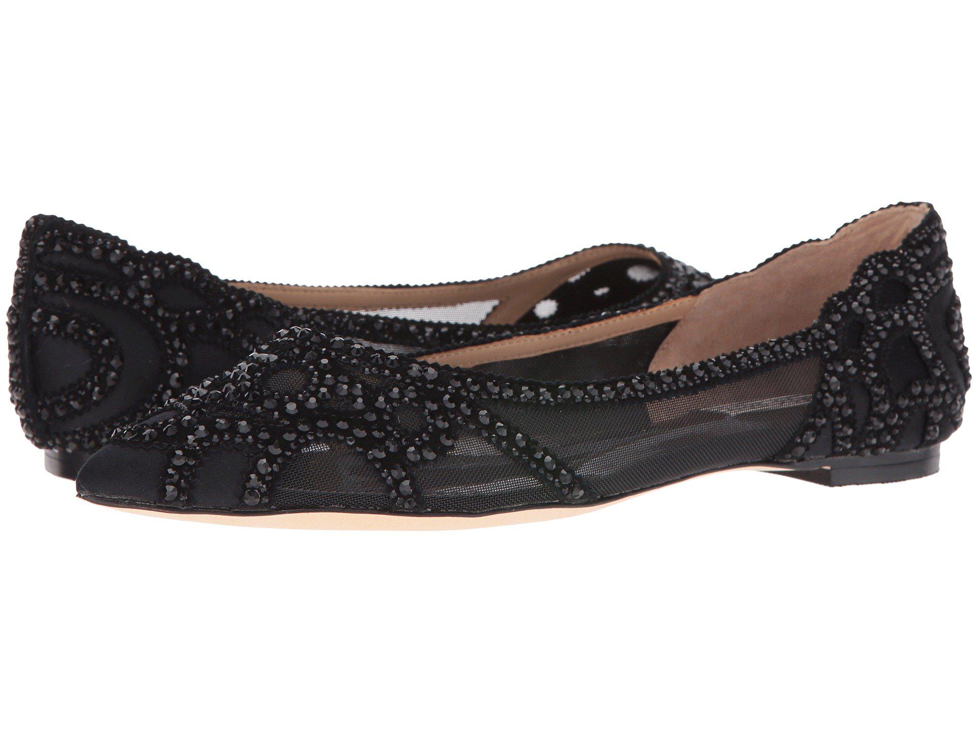 badgley mischka embellished flats