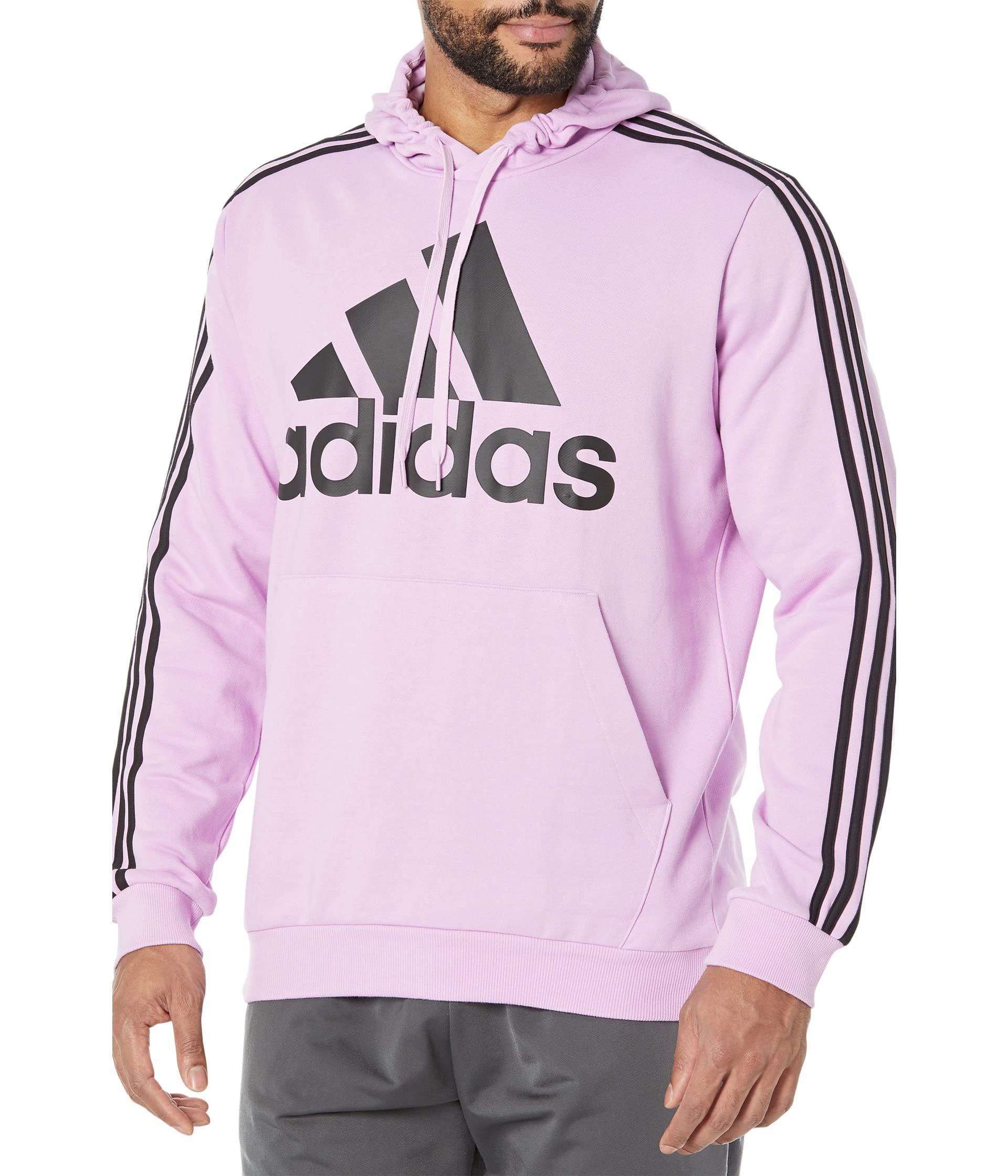 adidas Big Tall Essentials Fleece 3-stripes Hoodie in Pink for Men | Lyst