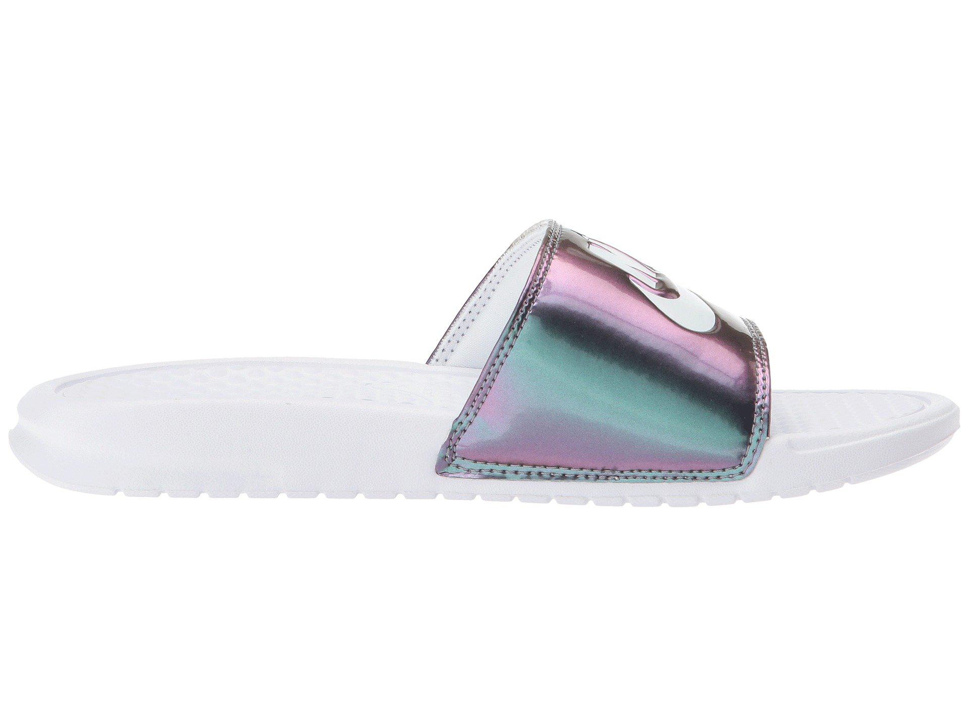 nike iridescent slides