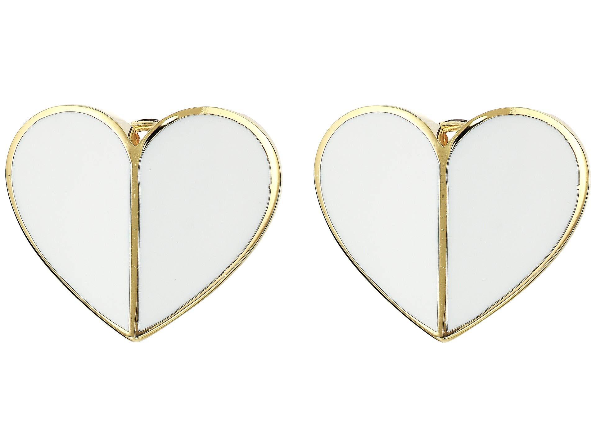 Kate Spade Heritage Spade Heart Statement Studs Earrings in White Lyst