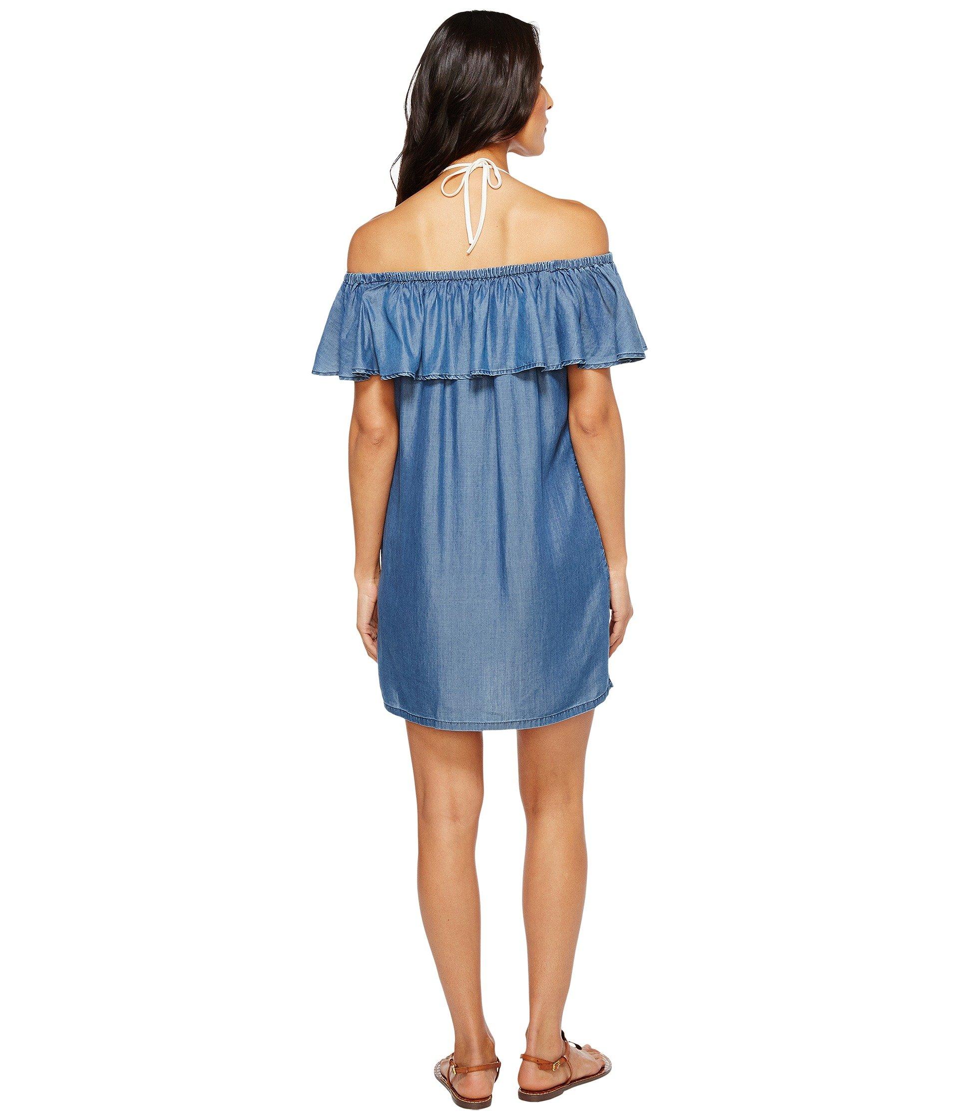 tommy bahama chambray off the shoulder dress