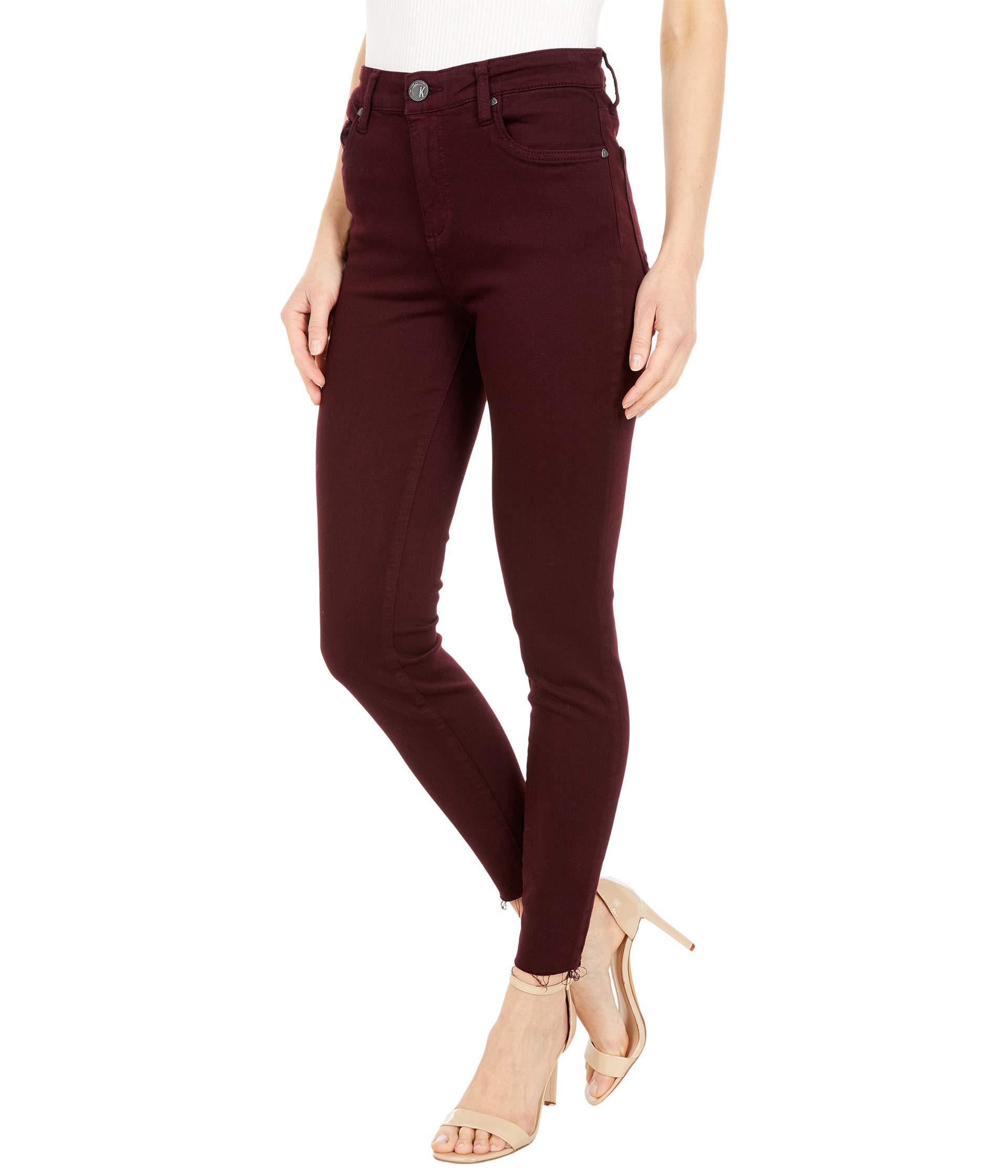 KUT from the Kloth Womens Donna Ankle Skinny Jeans in Deep Plum 