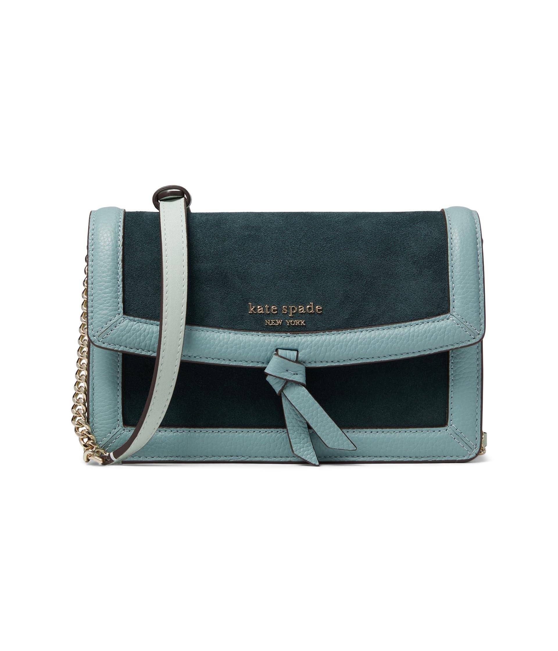 Kate Spade Knott Color blocked Pebbled Leather And Suede Leather