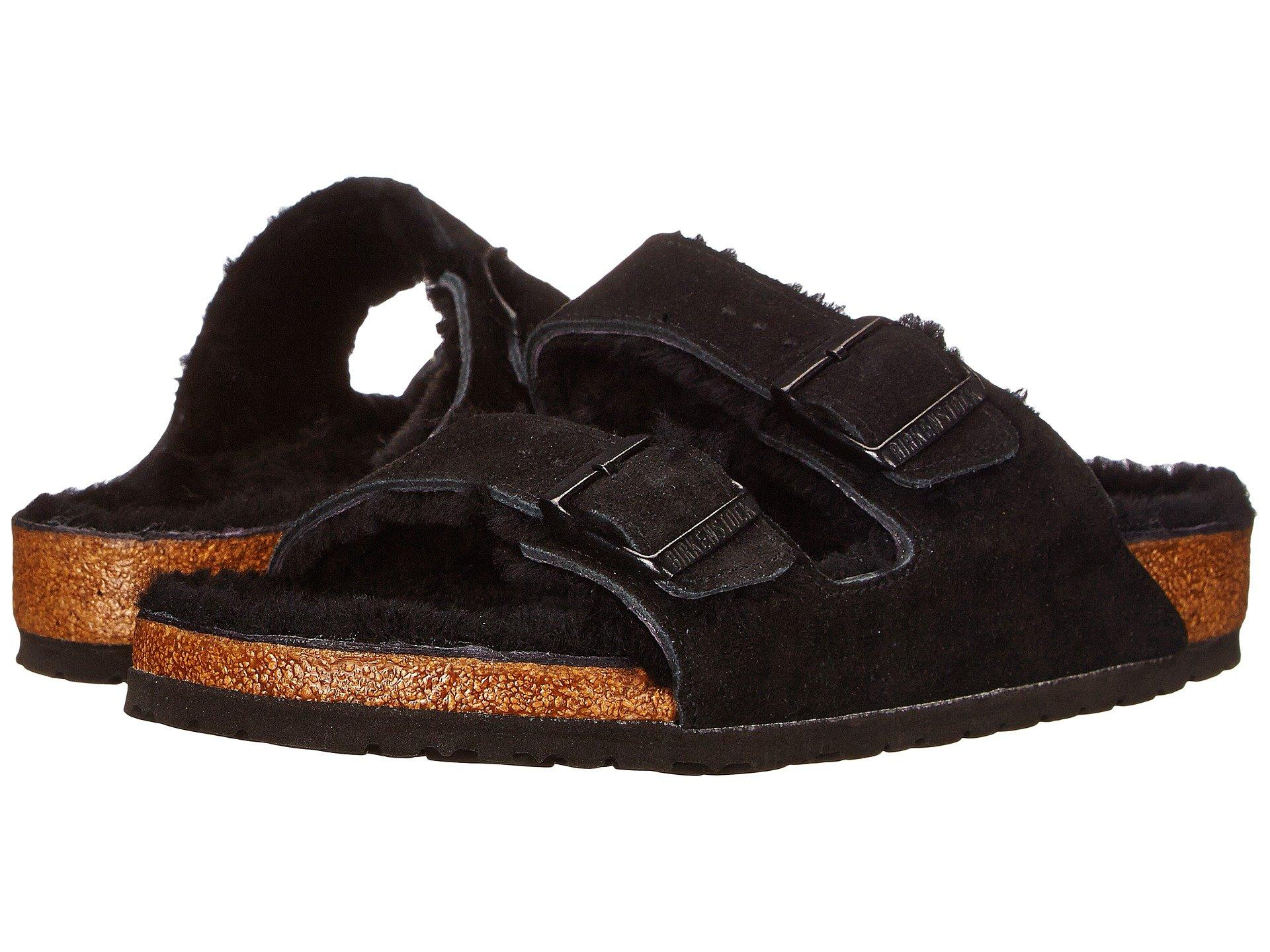 birkenstock arizona shearling black 39
