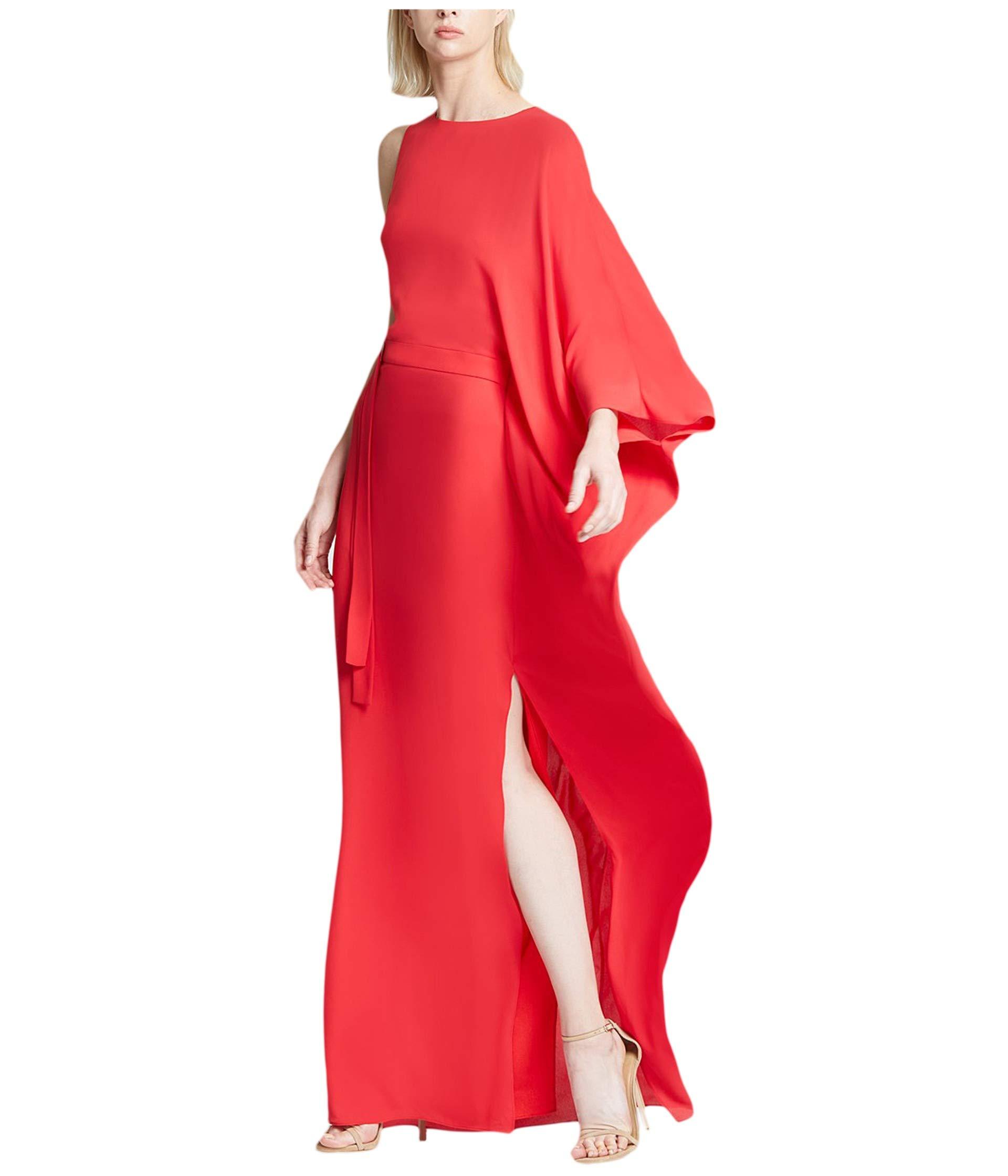 Halston Synthetic Asymmetric Kaftan in Red - Lyst