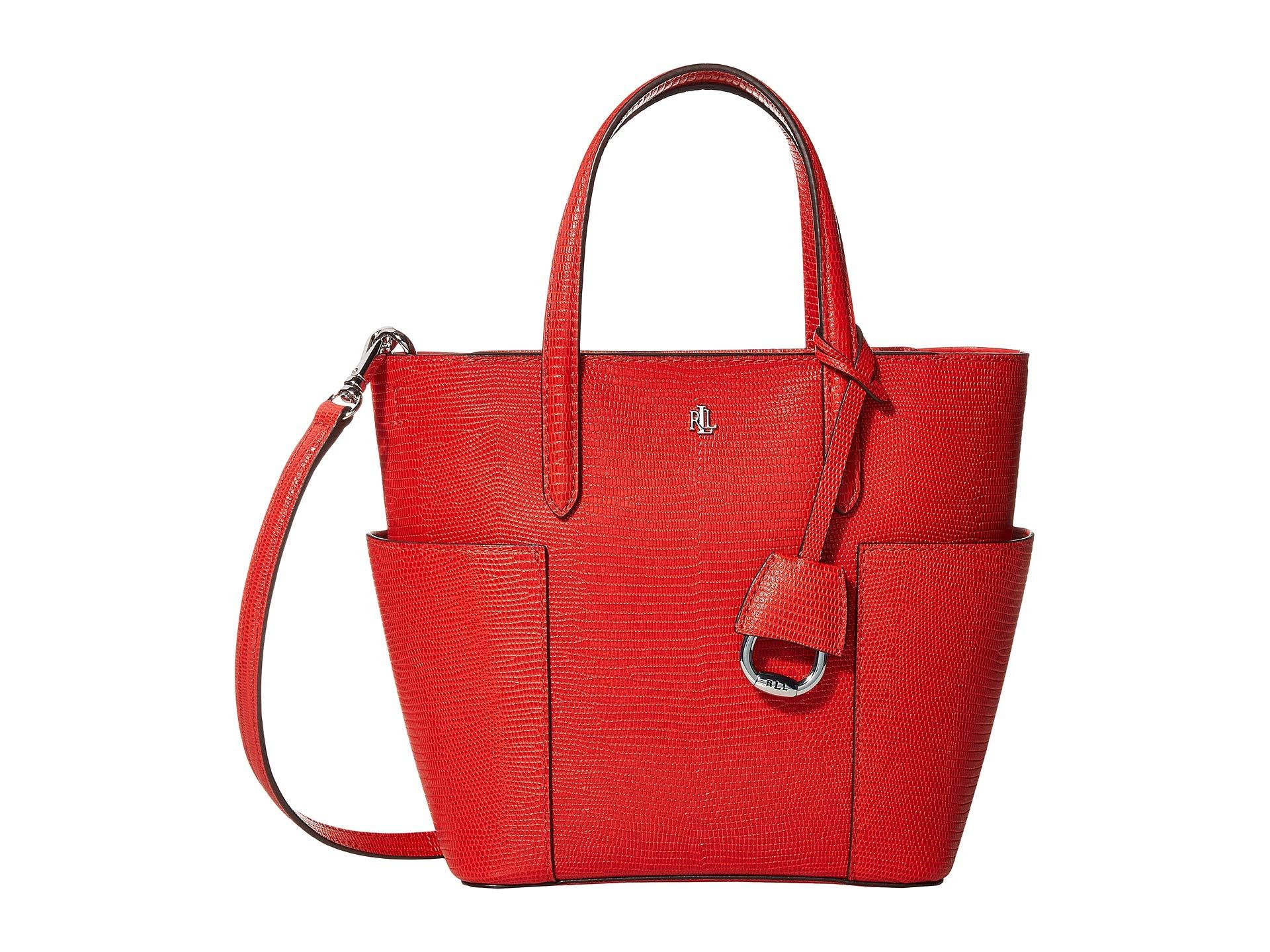 Lauren by Ralph Lauren Leather Lizard Embossed Carlyle 20 Tote Mini in