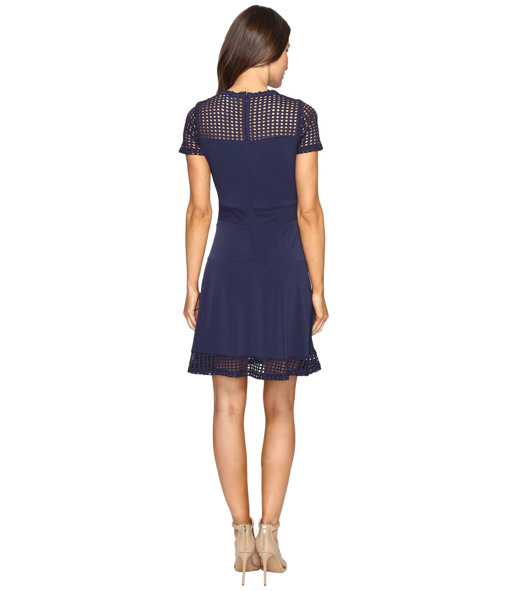 michael kors mesh fit and flare dress