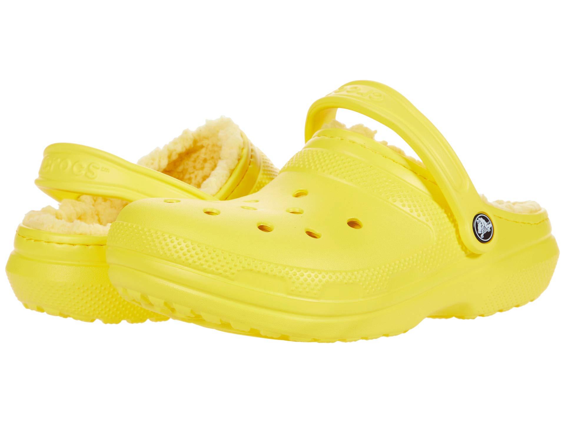 classic lined crocs yellow