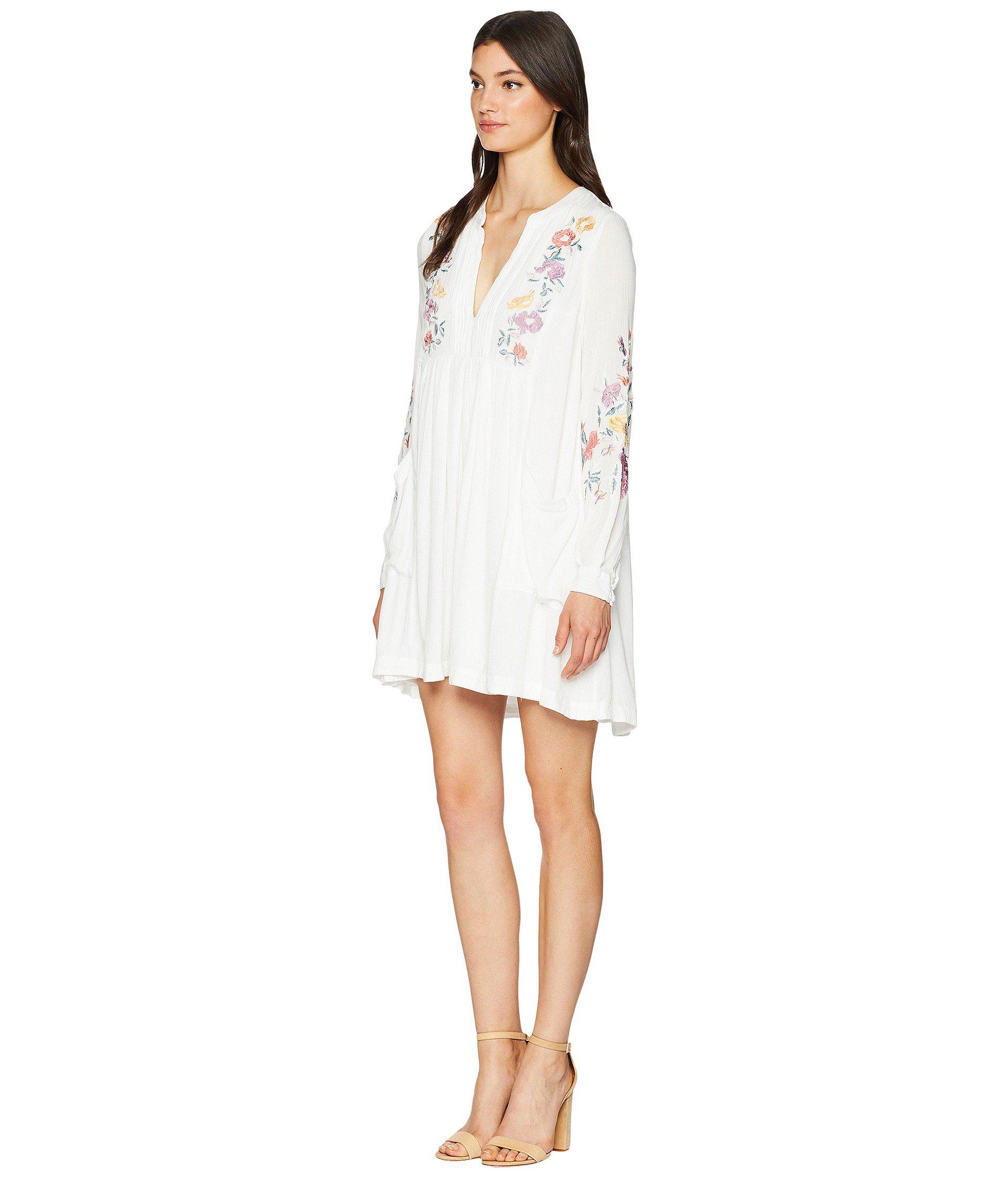 mia gauze embroidered mini dress