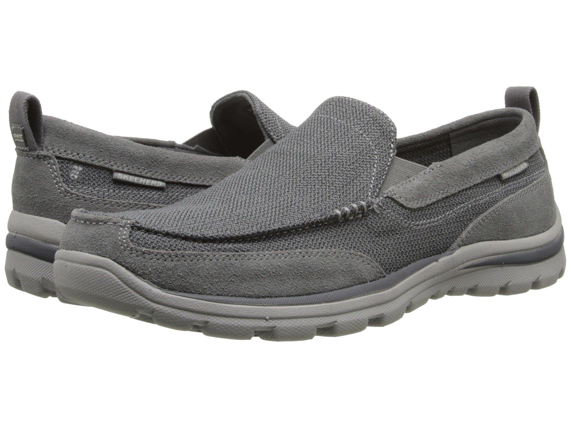 Skechers Leather Relaxed Fit Superior Milford In Charcoal Grey Gray ...