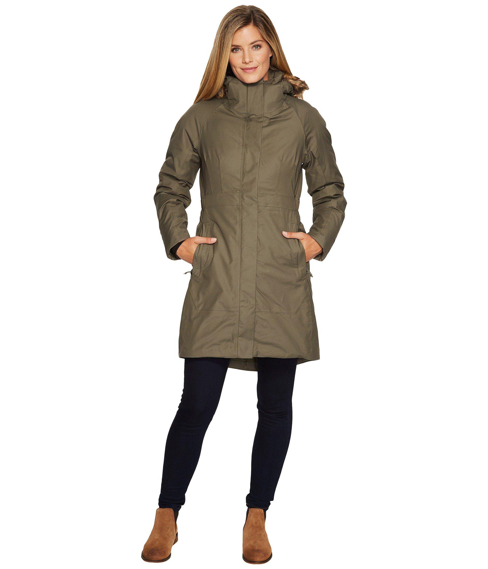 north face green parka womens