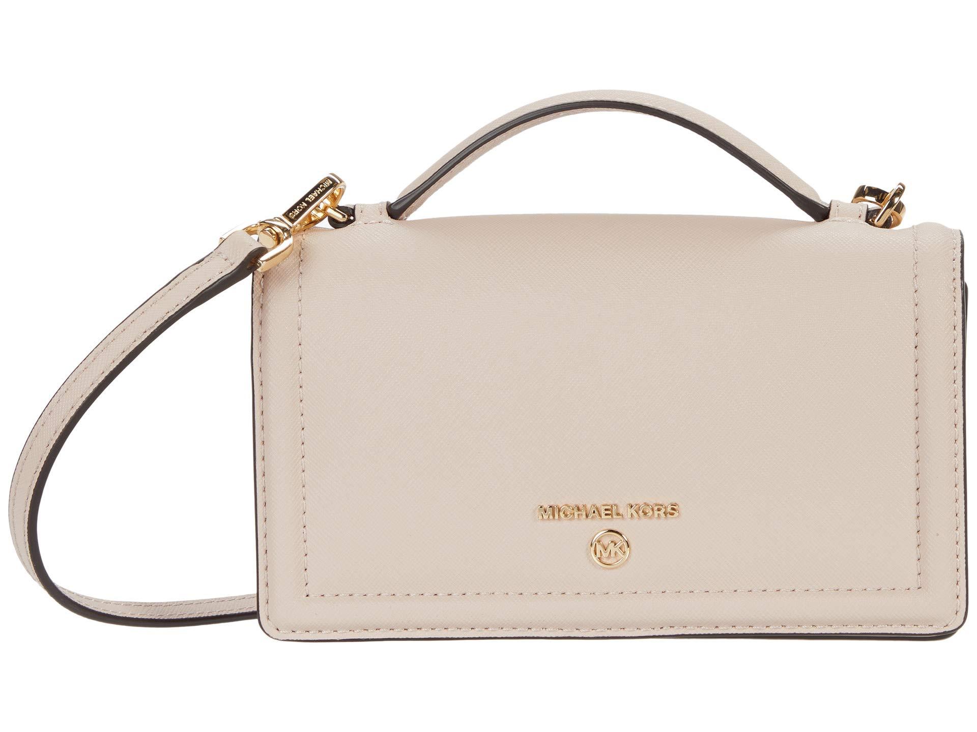 Michael Kors ☜SHOPPING☞ Jet Set Charm Crossgrain Leather Large Envelope Phone  Crossbody Bag / Pink 