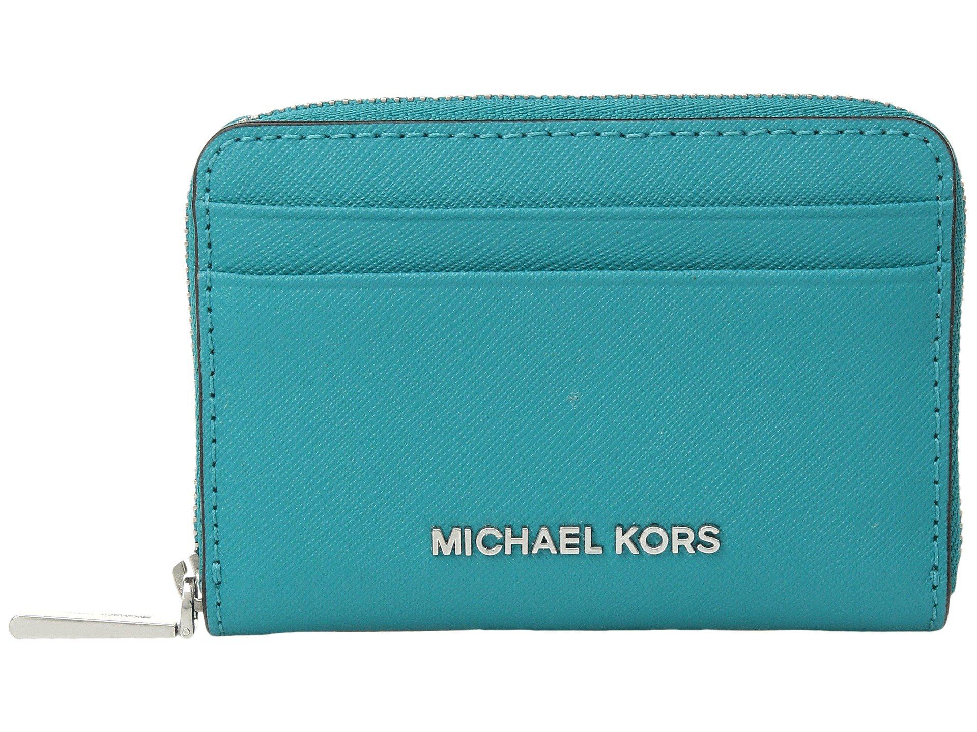 MICHAEL Michael Kors Leather Card Case (tile Blue) Credit Card Wallet
