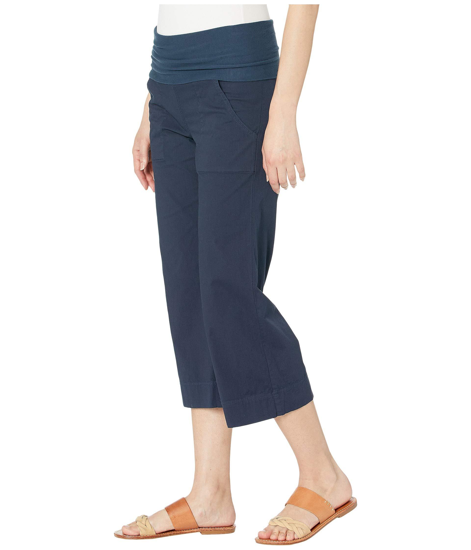 XCVI Cotton Wearables Fourpocket Foldover Crop Stretch Poplin Pants