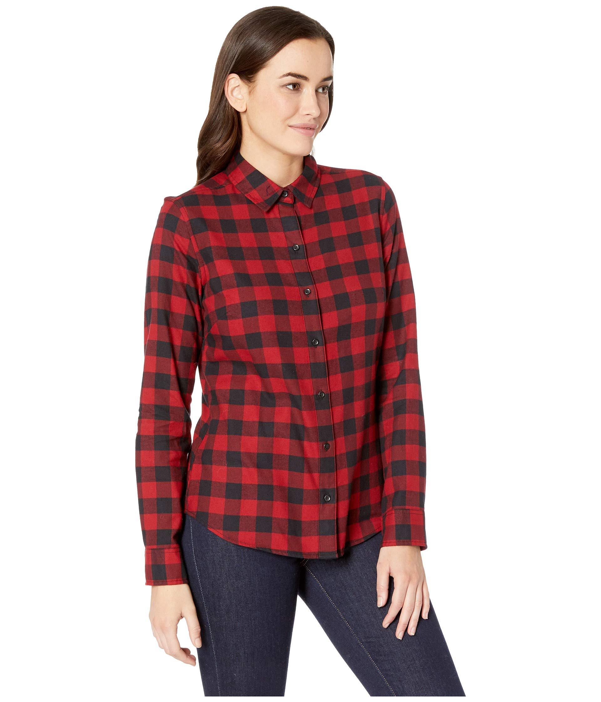 Pendleton Audrey Fitted Flannel Shirt (red/black Buffalo) Women's ...